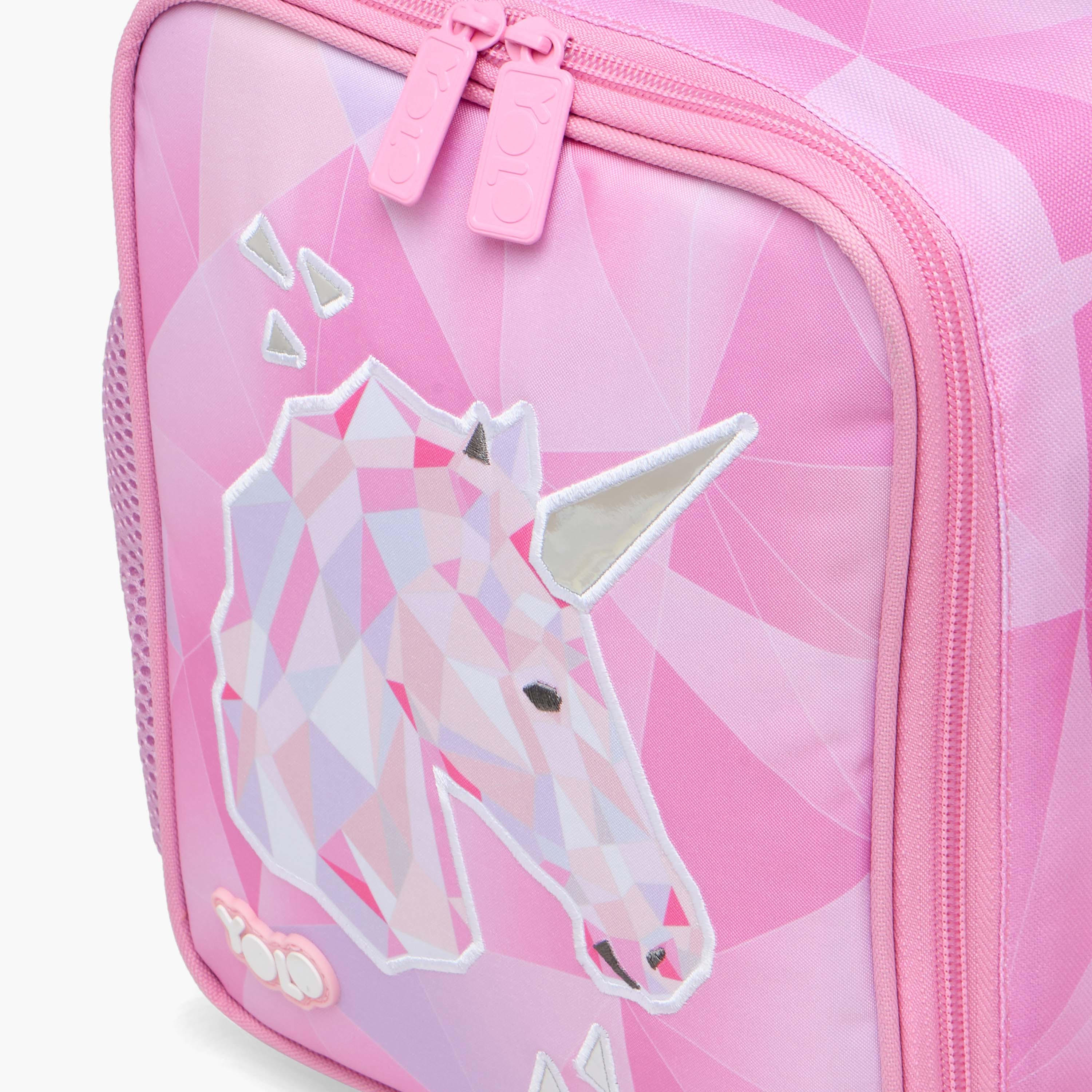 Yolo Unicorn Print Lunch Bag with Adjustable Strap and Zip Closure-school-lunchessentials-lunchbags-image-5