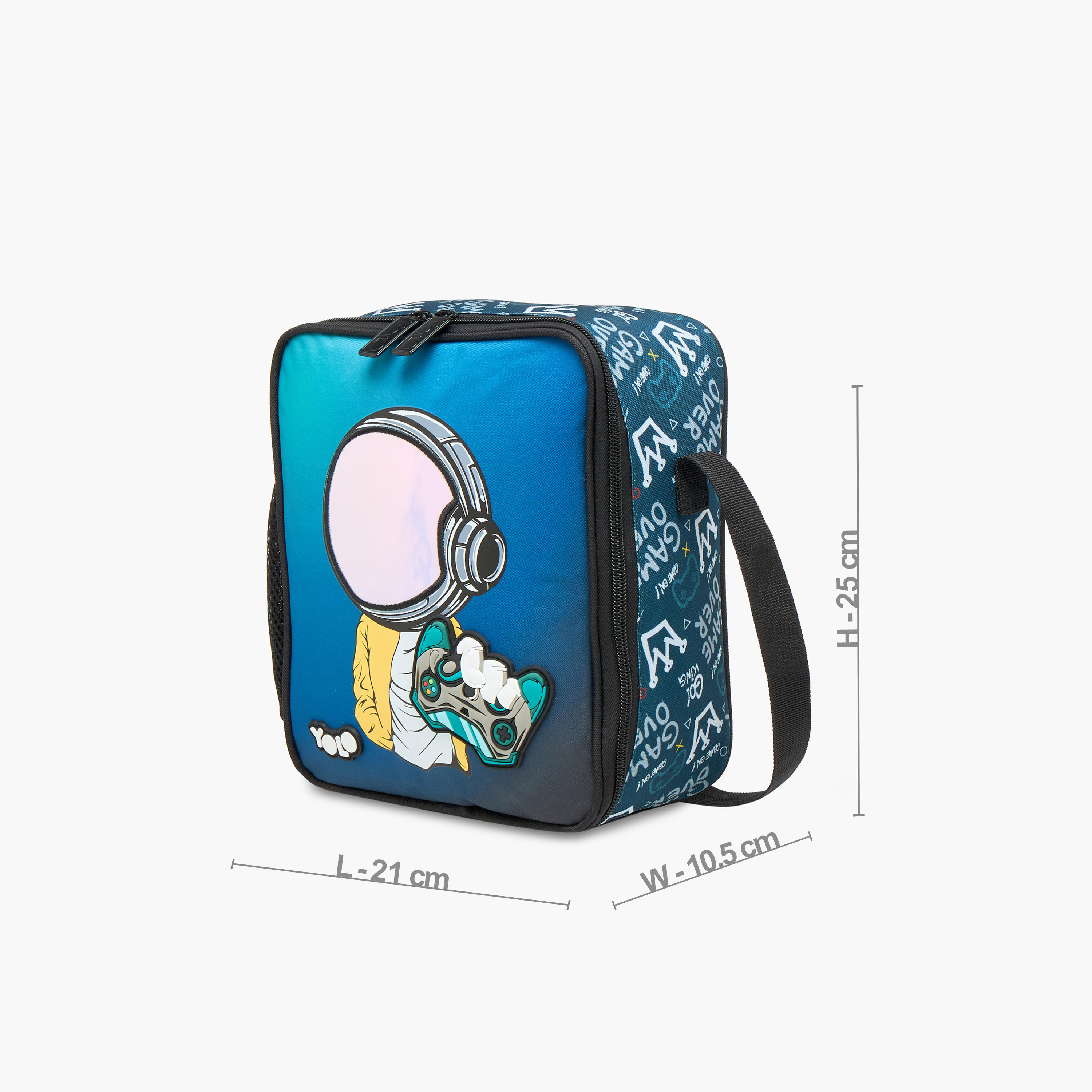 Yolo Gamer Print Lunch Bag with Zip Closure-school-lunchessentials-lunchbags-image-2