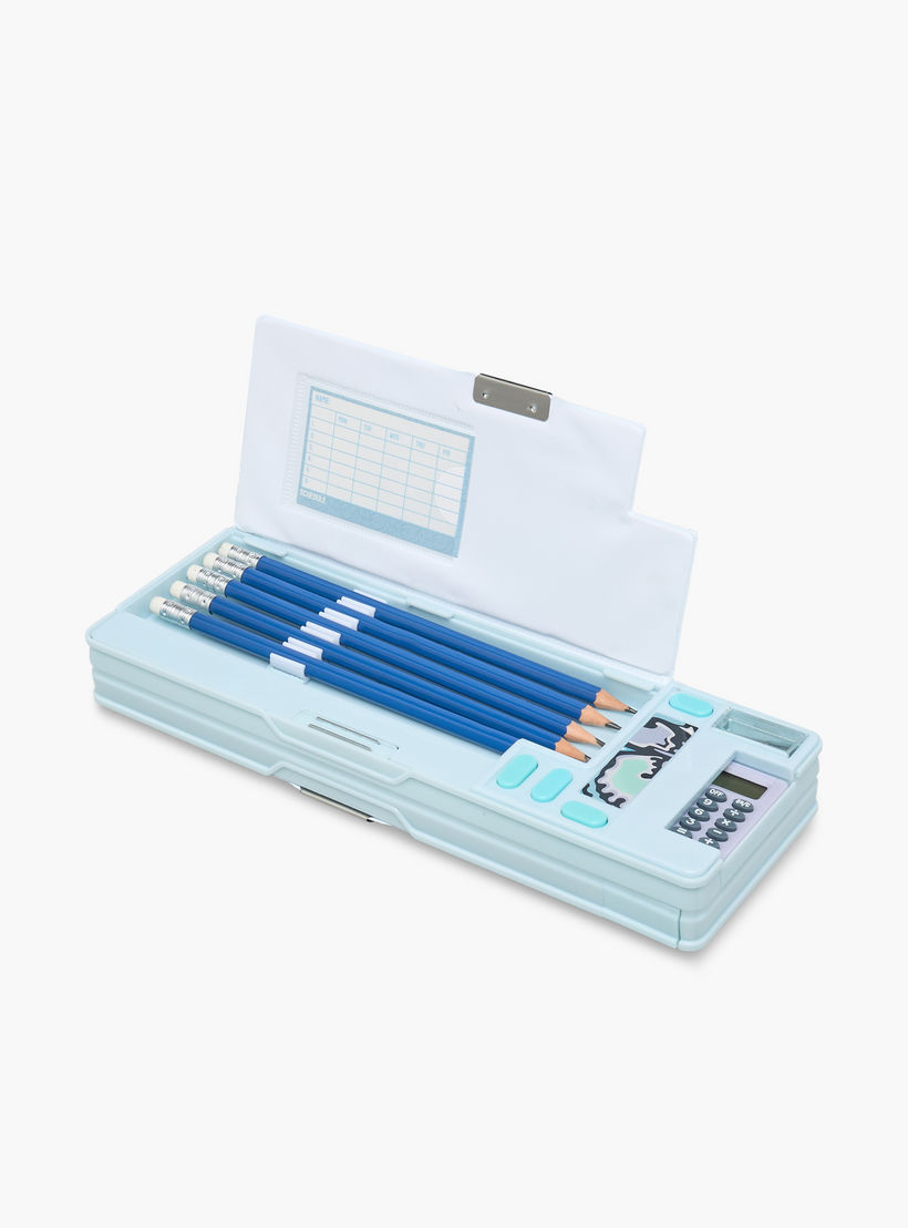 مقلمة بطبعات فراشة مع آلة حاسبة ومبراة من يولو-school-stationery-pencilcases-image-5
