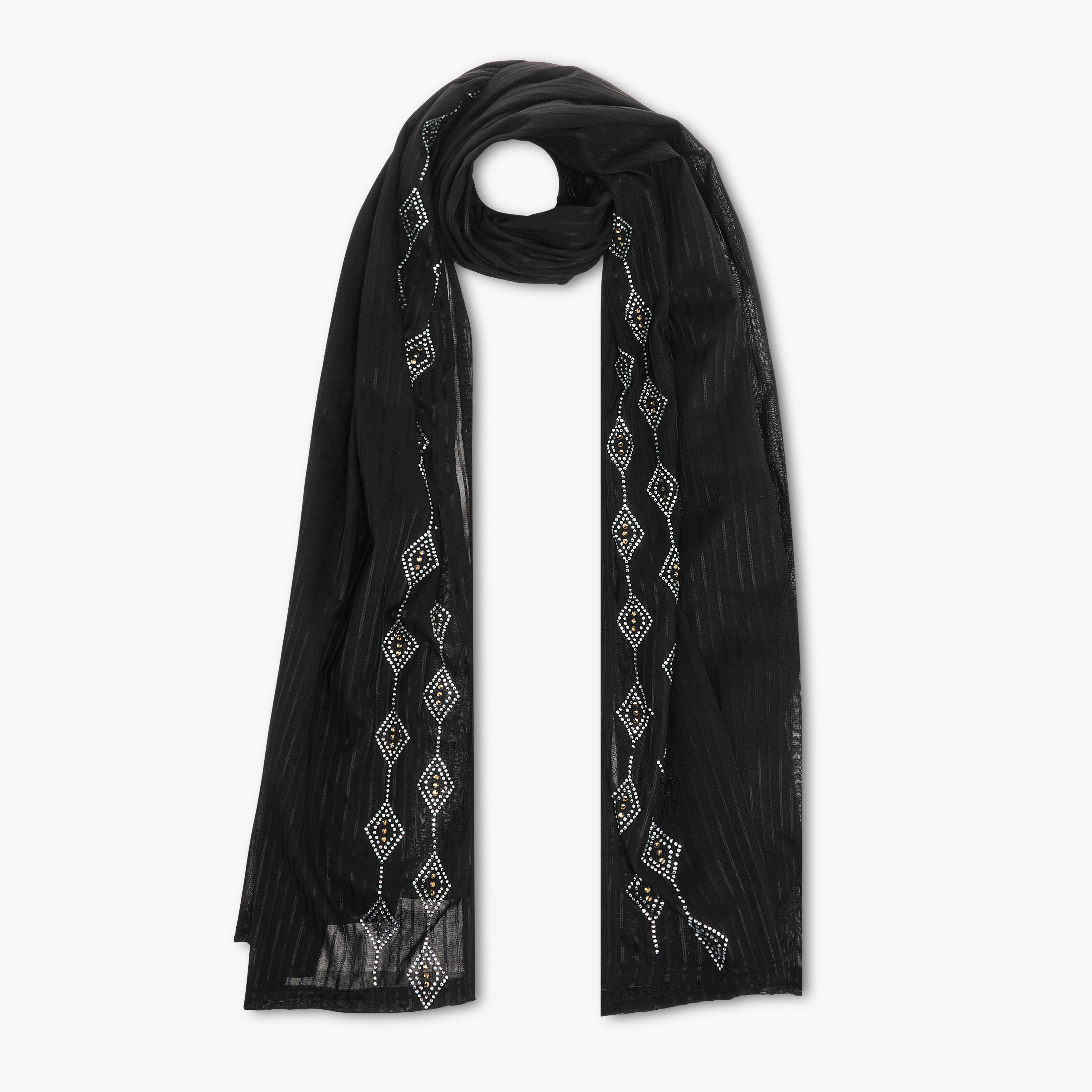 وشاح جيرسي مطاطي مزين من زورا-women-clothingaccessories-scarves-image-1