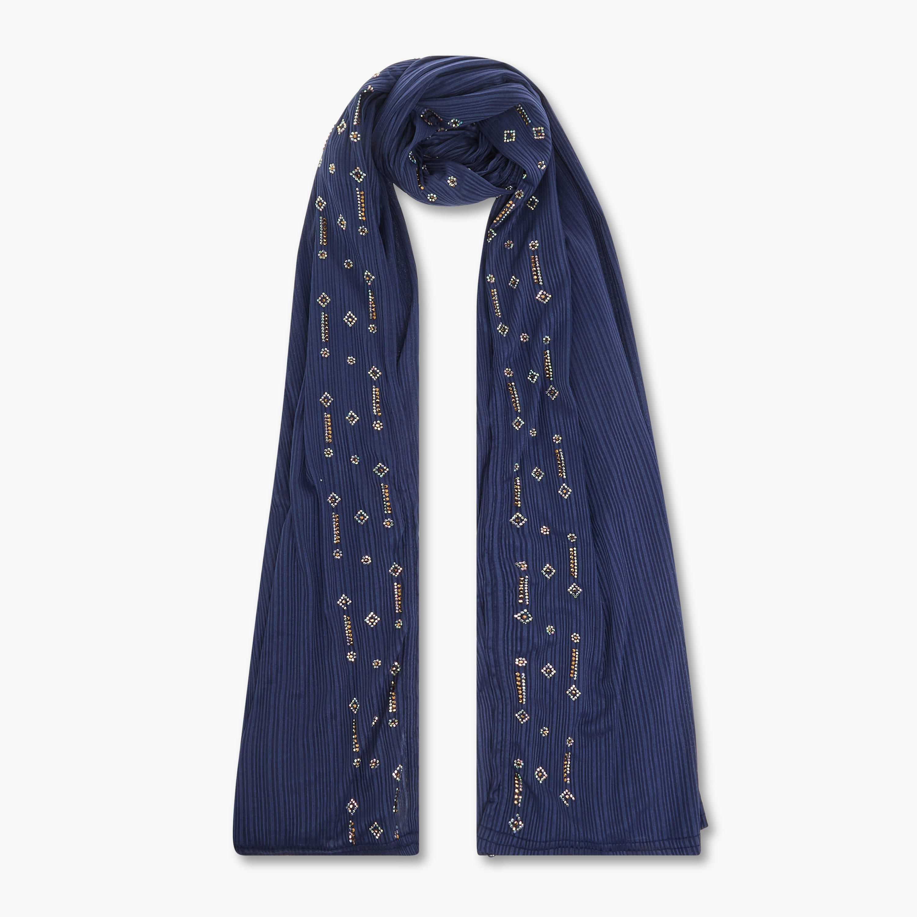 وشاح جيرسي مطاطي مزين من زورا-women-clothingaccessories-scarves-image-1