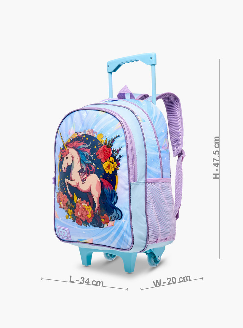 طقم شنطة ترولي 5 قطع بطبعات يونيكورن من سامي ستوديو - 34×20×48 سم-school-bagsandbackpacks-trolleybags-image-5