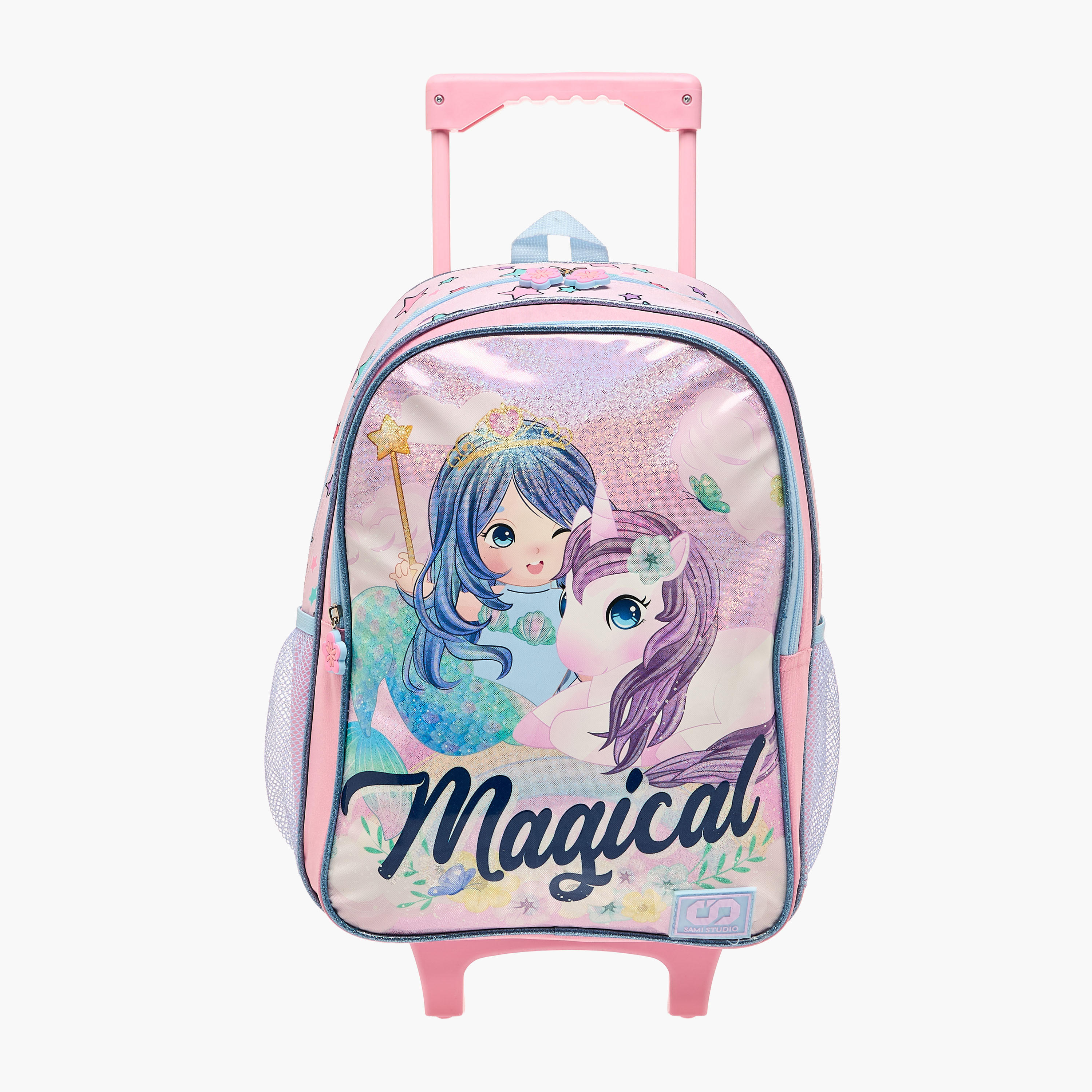 SAMI STUDIO Mermaid Trolley Bag for Girls 5-8 Years with Padded Shoulder Straps -school-bagsandbackpacks-trolleybags-image-2