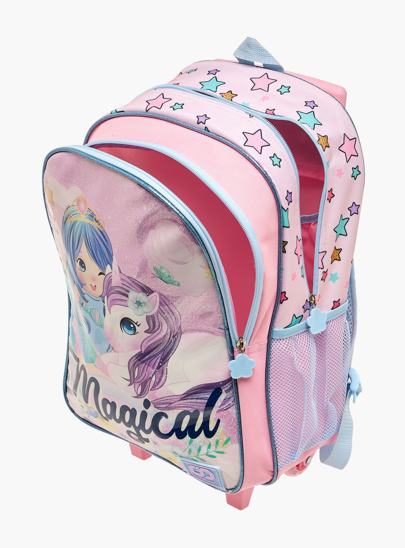 SAMI STUDIO Mermaid Trolley Bag for Girls 5-8 Years with Padded Shoulder Straps -school-bagsandbackpacks-trolleybags-image-7