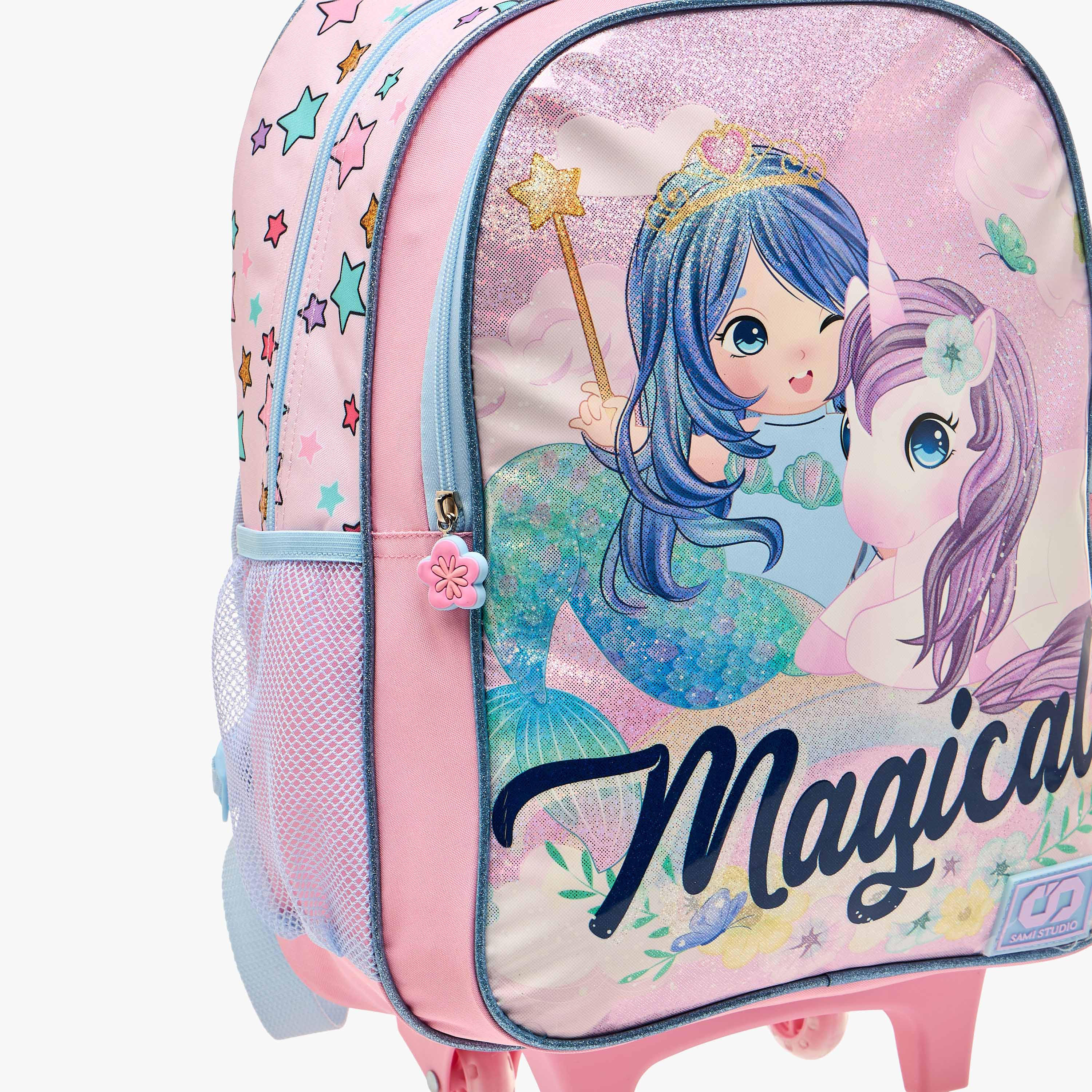 SAMI STUDIO Mermaid Trolley Bag for Girls 5-8 Years with Padded Shoulder Straps -school-bagsandbackpacks-trolleybags-image-9