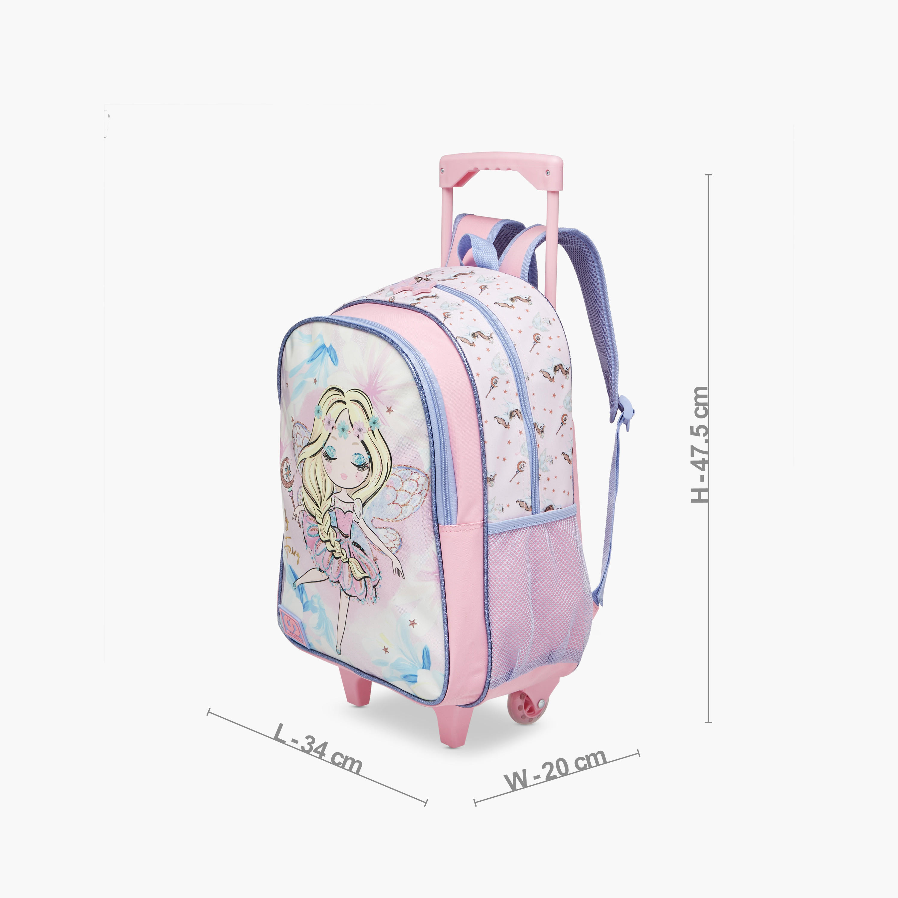 SAMI STUDIO Printed 5-Piece School Trolley Bag Set for Girls 5-8 Years with Lunch Bag and Pencil Pouch -school-bagsandbackpacks-trolleybags-image-3