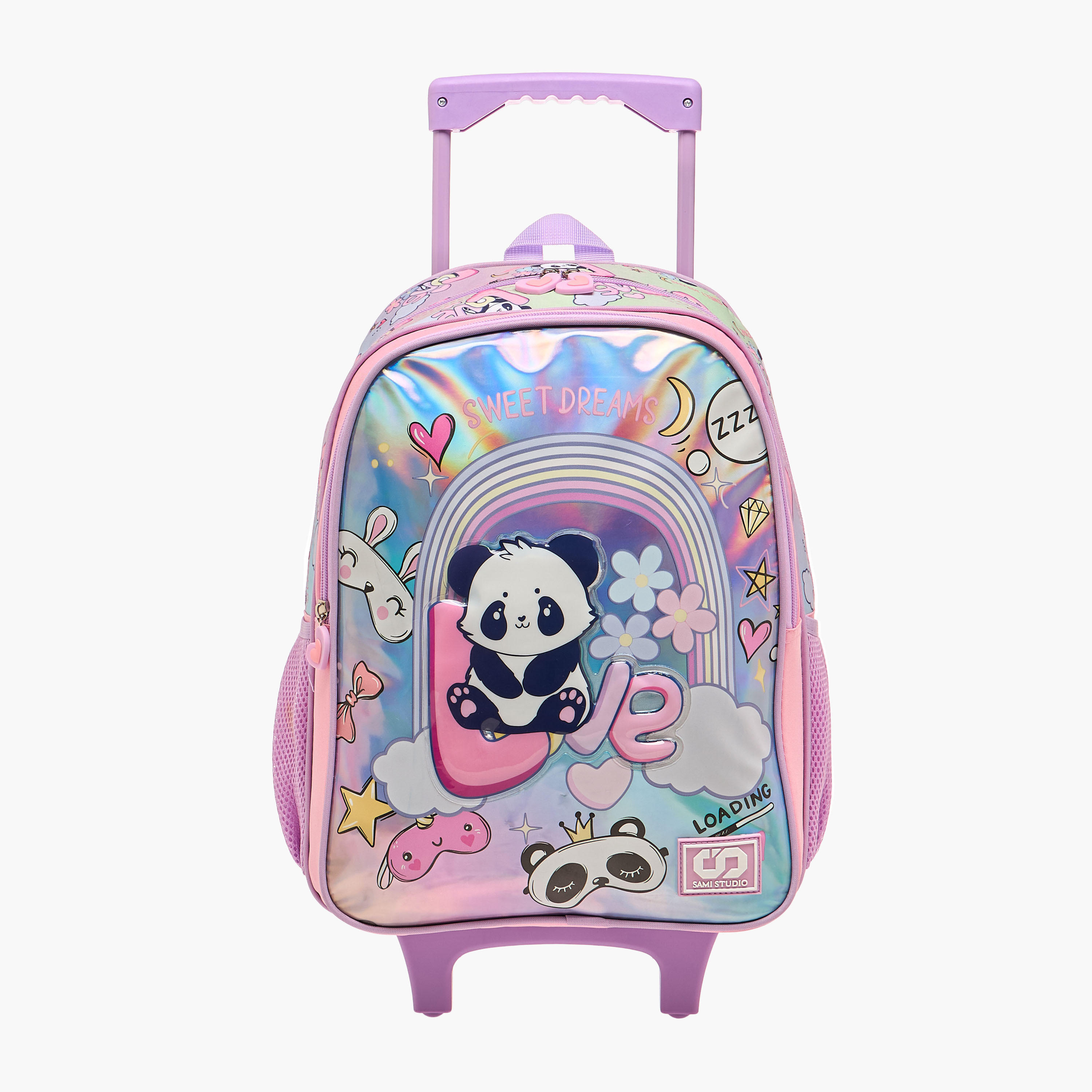 SAMI STUDIO Animal Print 5-Piece School Trolley Bag Set for Girls 5-8 Years with Lunch Bag and Pencil Pouch -school-bagsandbackpacks-trolleybags-image-2