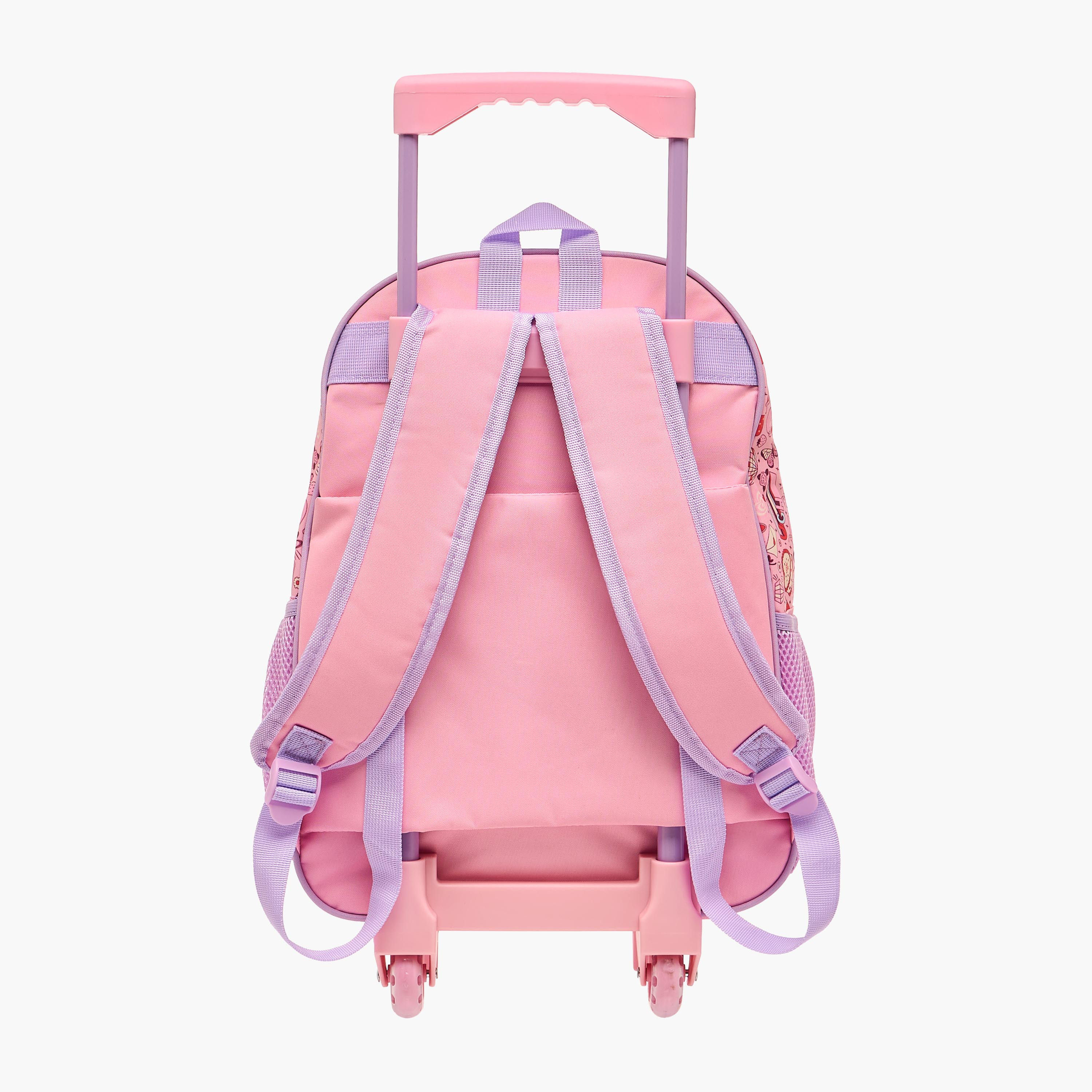 SAMI STUDIO Printed 5-Piece School Trolley Bag Set for Girls 5-8 Years with Lunch Bag and Pencil Pouch -school-bagsandbackpacks-trolleybags-image-4