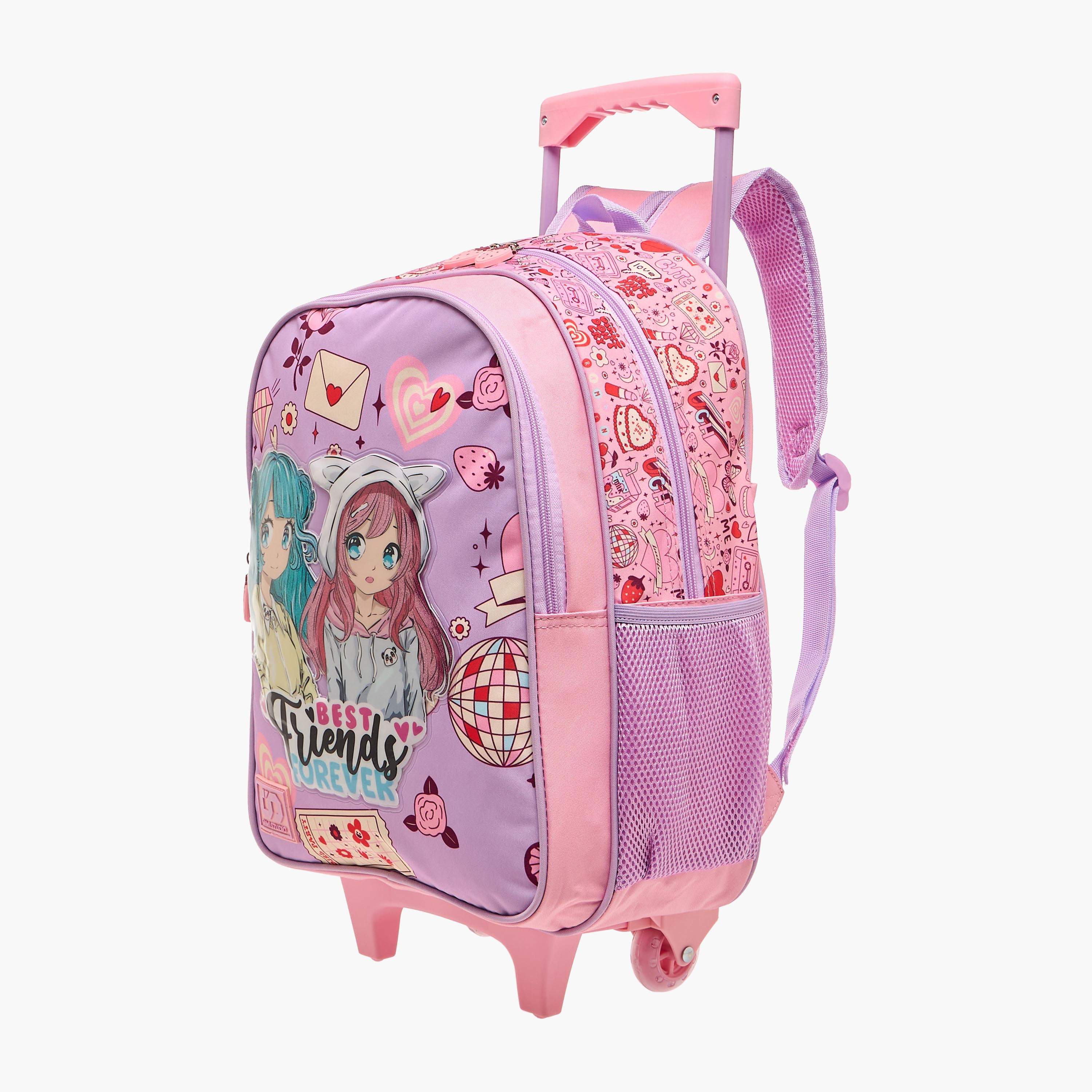 SAMI STUDIO Printed 5-Piece School Trolley Bag Set for Girls 5-8 Years with Lunch Bag and Pencil Pouch -school-bagsandbackpacks-trolleybags-image-6