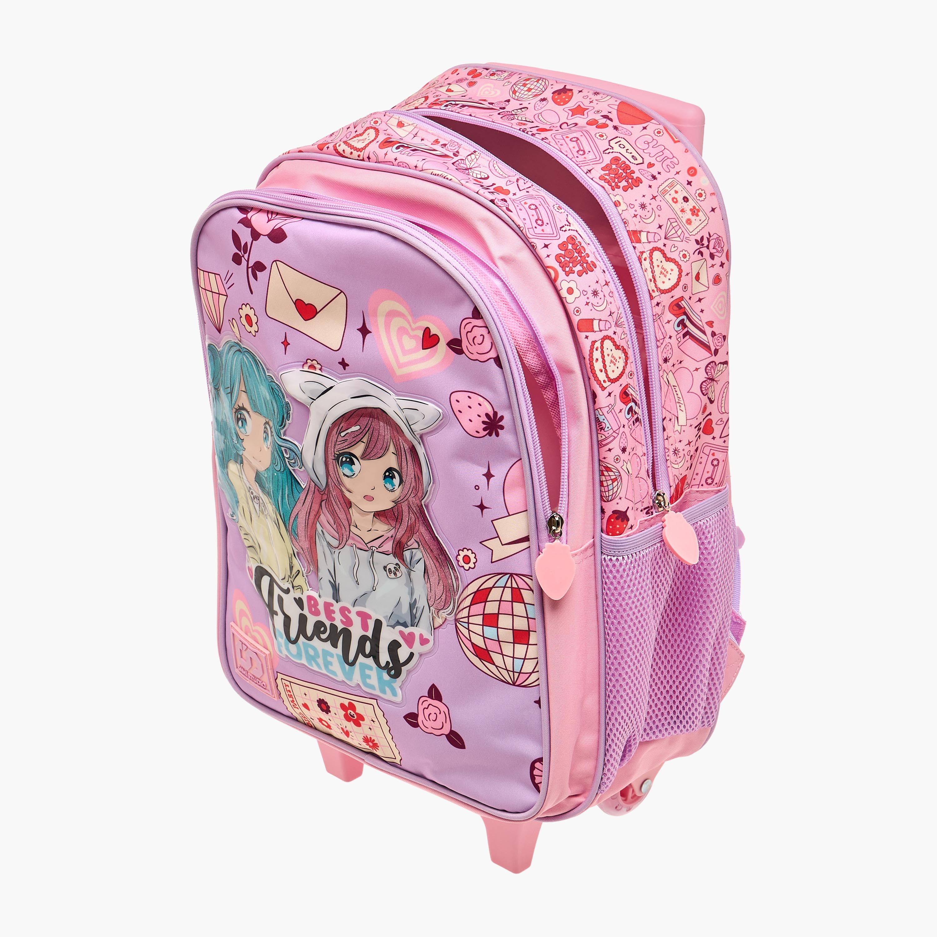 SAMI STUDIO Printed 5-Piece School Trolley Bag Set for Girls 5-8 Years with Lunch Bag and Pencil Pouch -school-bagsandbackpacks-trolleybags-image-9