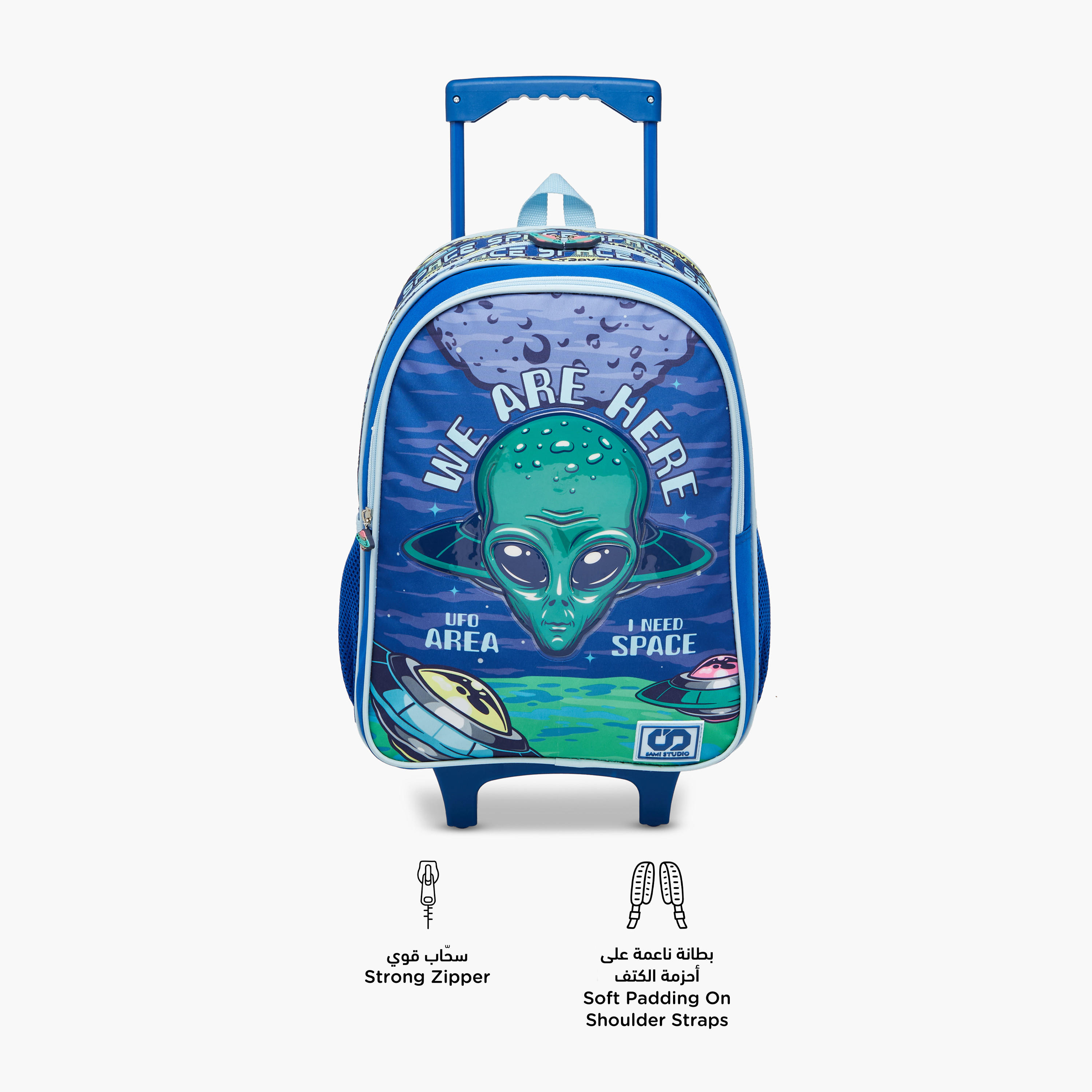 SAMI STUDIO Space 5-Piece School Trolley Bag Set for Kids 5-8 Years with Lunch Bag and Pencil Pouch -school-bagsandbackpacks-trolleybags-image-5