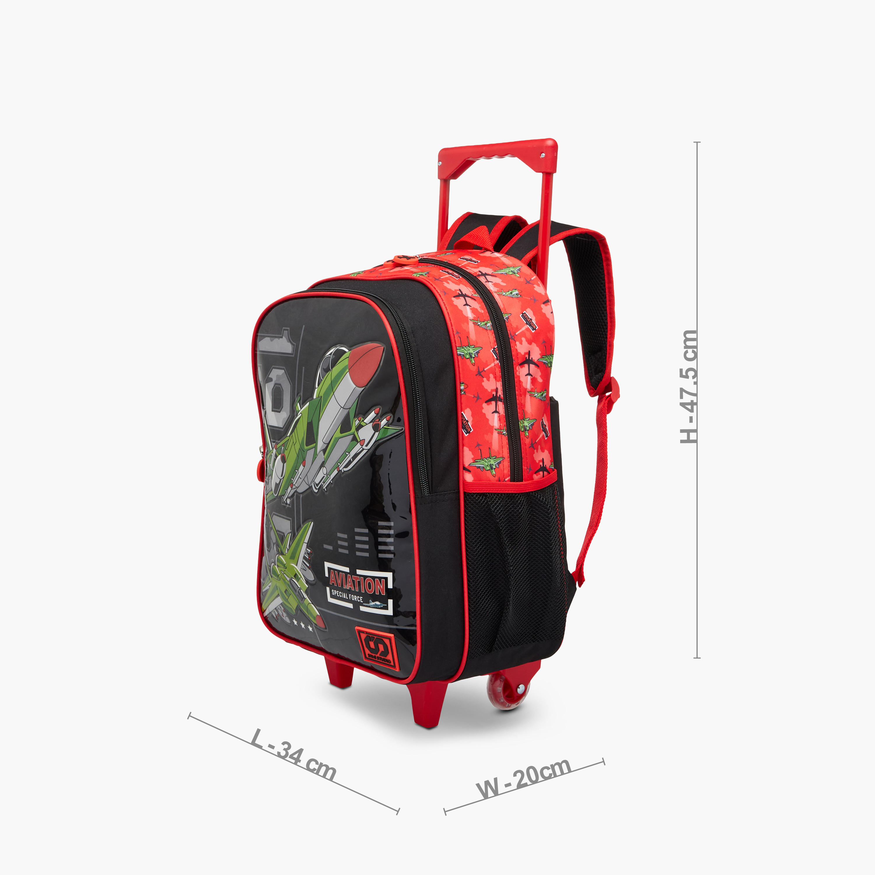SAMI STUDIO Space 5-Piece School Trolley Bag Set for Kids 5-8 Years with Lunch Bag and Pencil Pouch -school-bagsandbackpacks-trolleybags-image-3