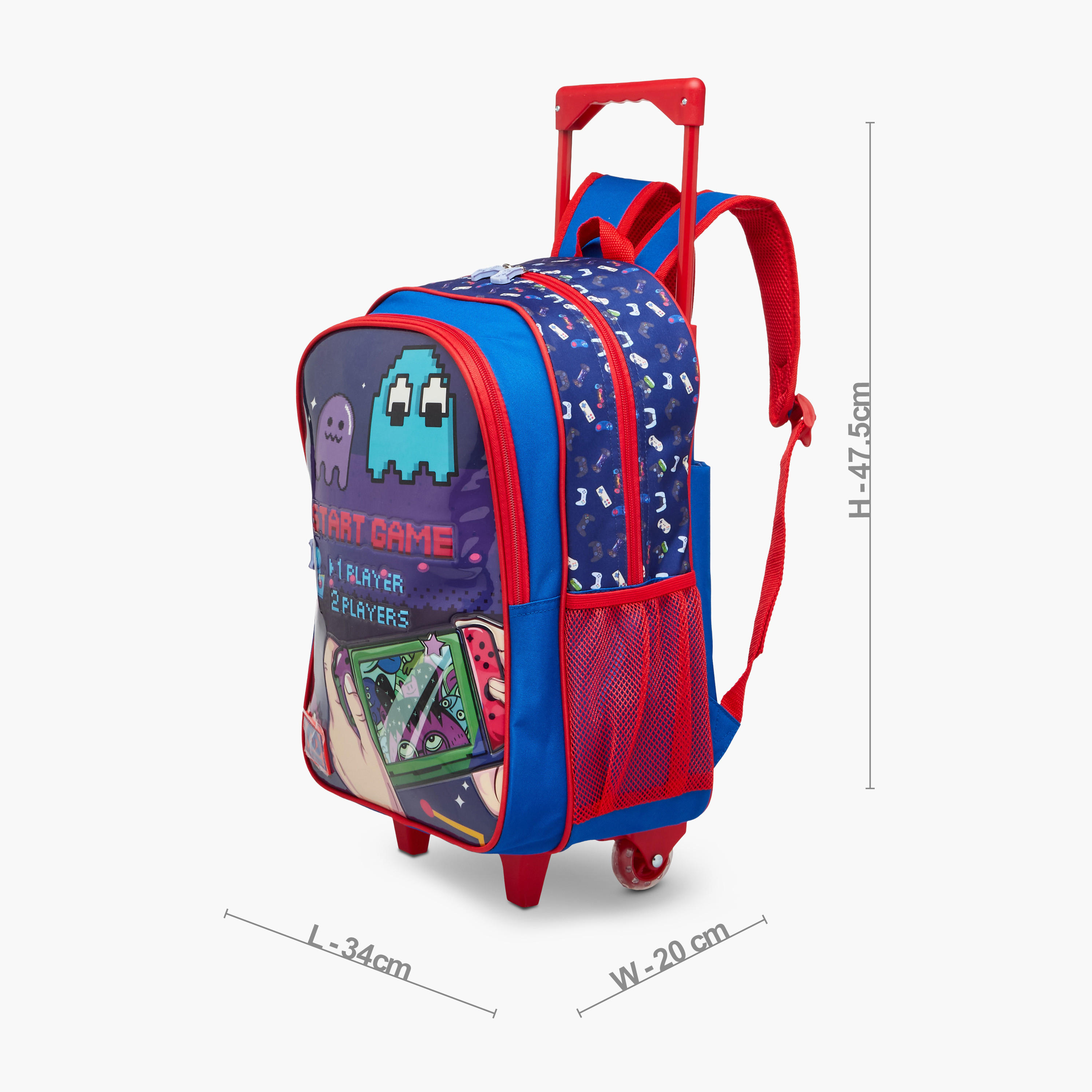 SAMI STUDIO Gaming 5-Piece School Trolley Bag Set for Kids 5-8 Years with Lunch Bag and Pencil Pouch -school-bagsandbackpacks-trolleybags-image-3