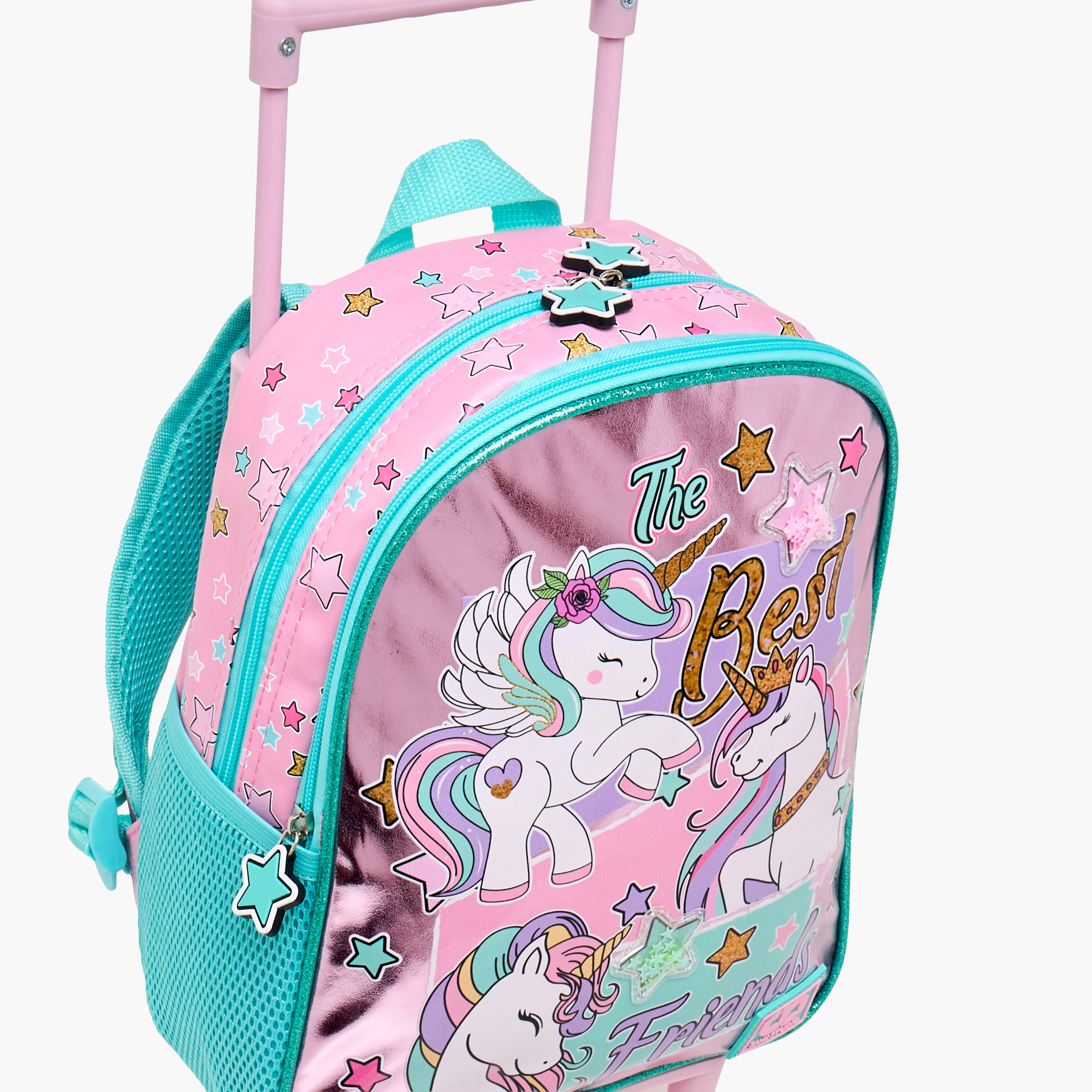 طقم شنطة ظهر ترولي 12 بوصة 3 قطع بطبعات يونيكورن من سامي ستوديو - 31x23x10 سم-school-bagsandbackpacks-trolleybags-image-9