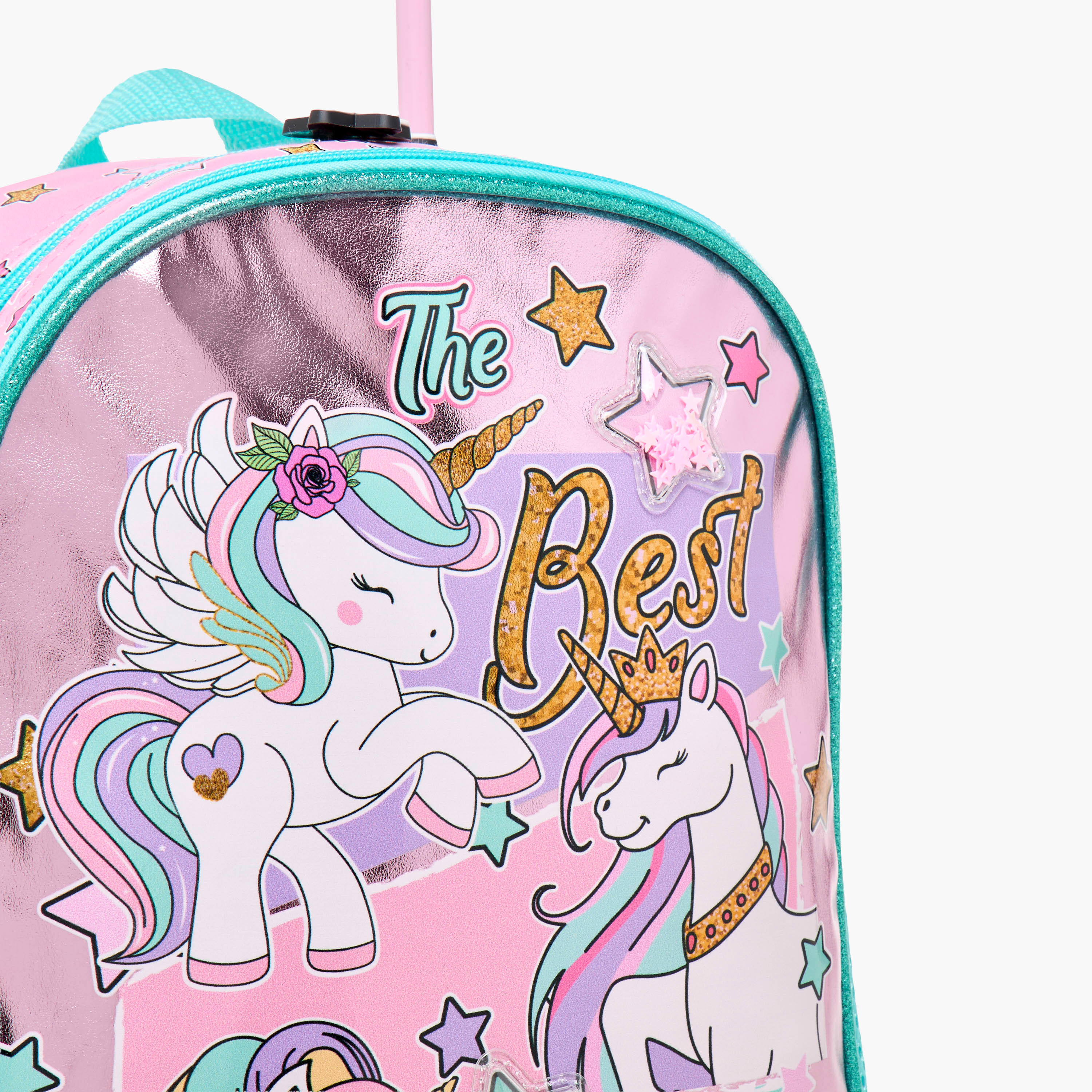 طقم شنطة ظهر ترولي 12 بوصة 3 قطع بطبعات يونيكورن من سامي ستوديو - 31x23x10 سم-school-bagsandbackpacks-trolleybags-image-11