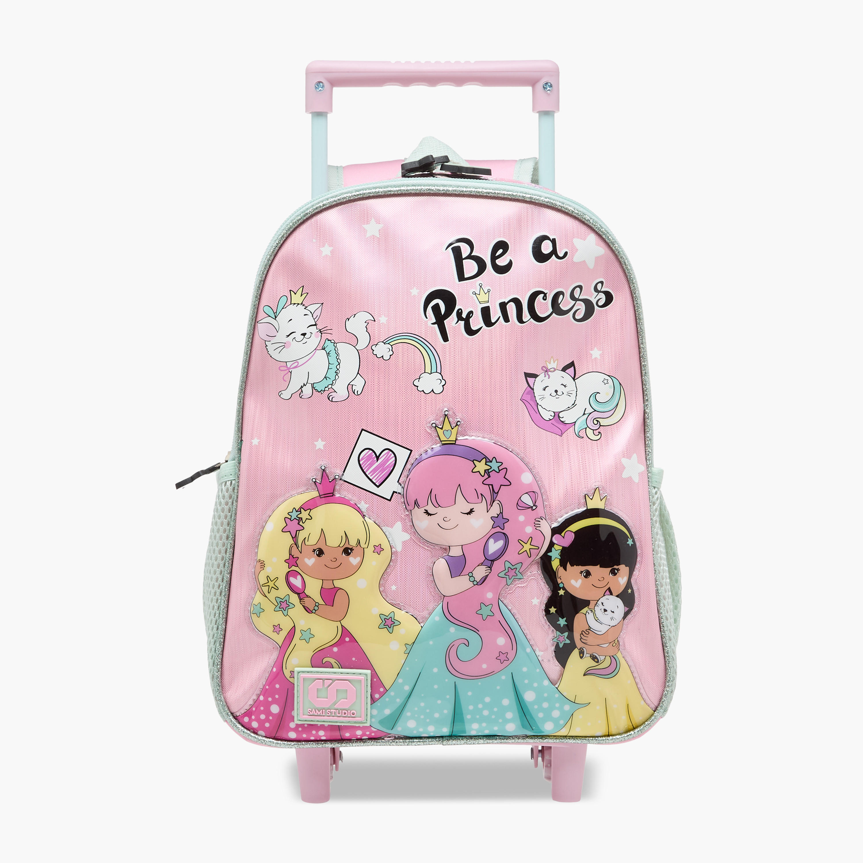 SAMI STUDIO Printed 3-Piece School Trolley Bag Set for Girls 2-5 Years with Lunch Bag and Pencil Pouch -school-bagsandbackpacks-trolleybags-image-2