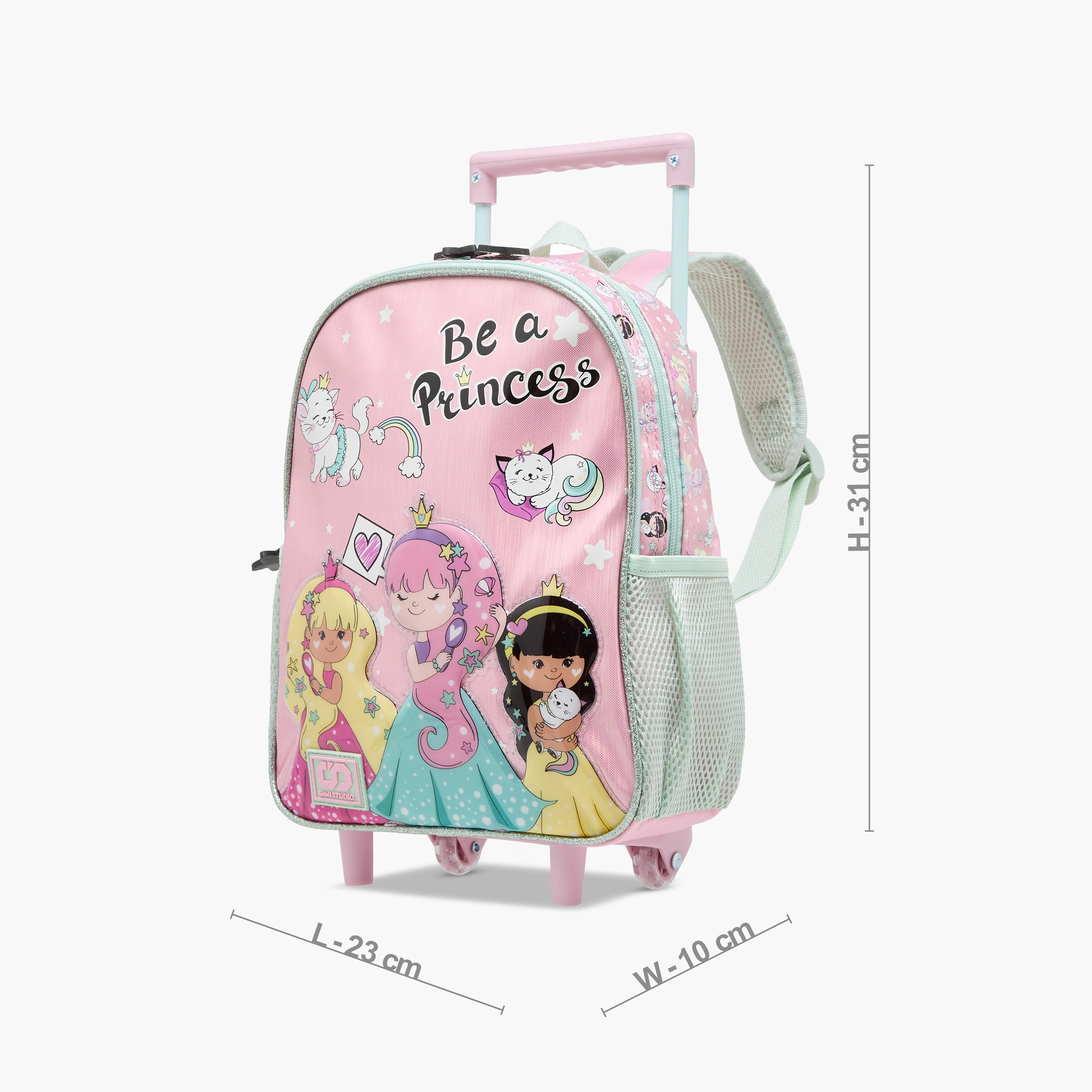 SAMI STUDIO Printed 3-Piece School Trolley Bag Set for Girls 2-5 Years with Lunch Bag and Pencil Pouch -school-bagsandbackpacks-trolleybags-image-3