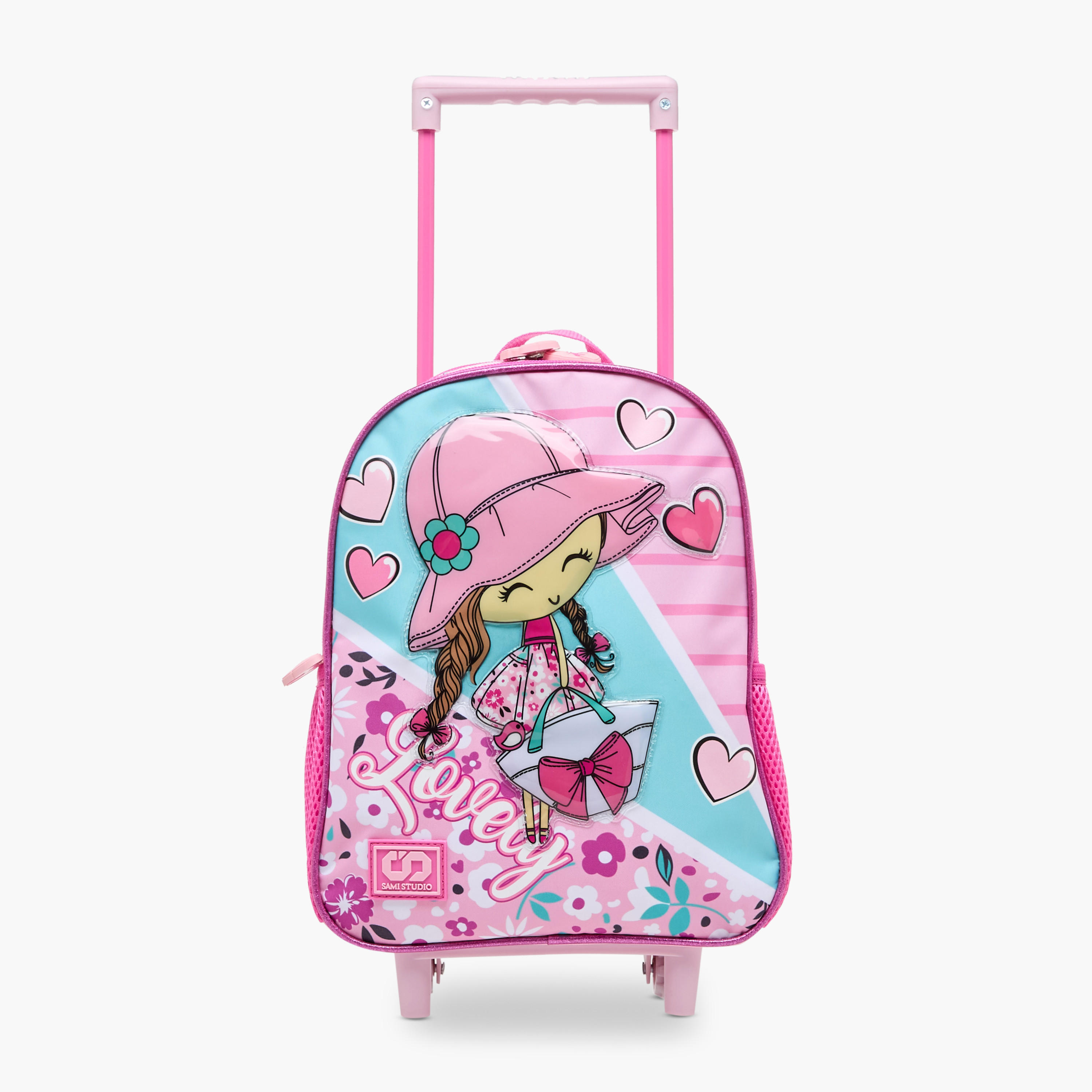 SAMI STUDIO Printed 3-Piece School Trolley Bag Set for Girls 2-5 Years with Lunch Bag and Pencil Pouch -school-bagsandbackpacks-trolleybags-image-13