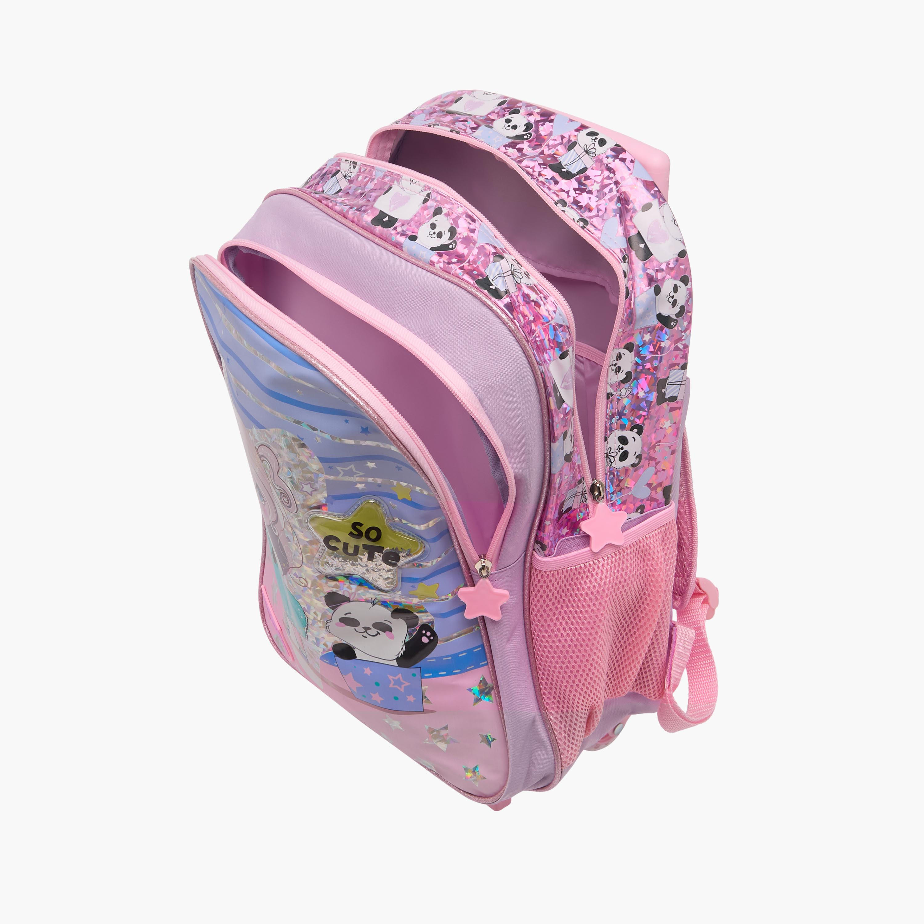 SAMI STUDIO Printed 3-Piece School Trolley Bag Set for Girls 5-8 Years with Lunch Bag and Pencil Pouch -school-bagsandbackpacks-trolleybags-image-8