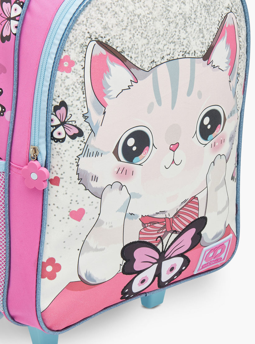 SAMI STUDIO Cats Trolley Bag for Girls 5-8 Years with Padded Shoulder Straps -school-bagsandbackpacks-trolleybags-image-10