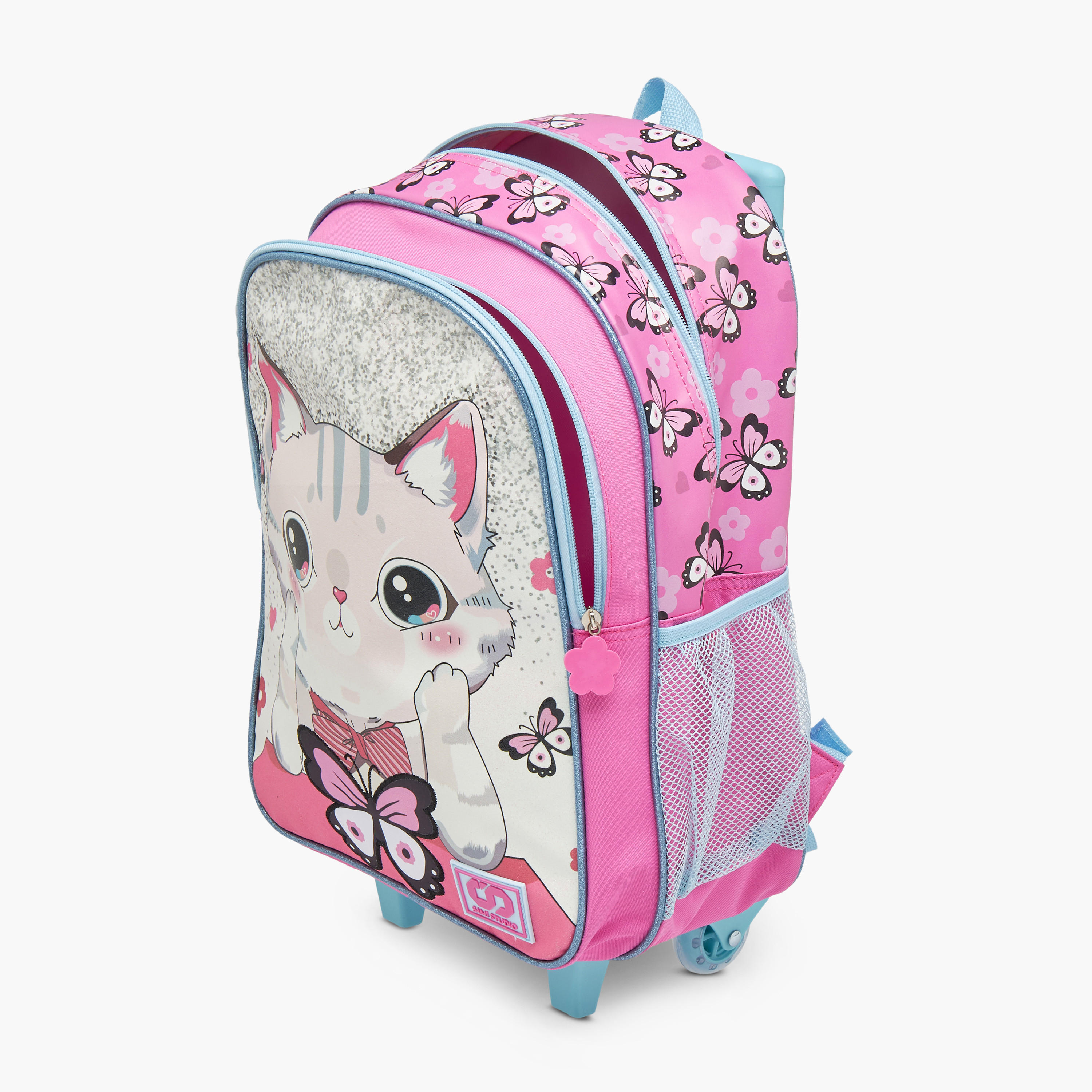 SAMI STUDIO Cats Trolley Bag for Girls 5-8 Years with Padded Shoulder Straps -school-bagsandbackpacks-trolleybags-image-13