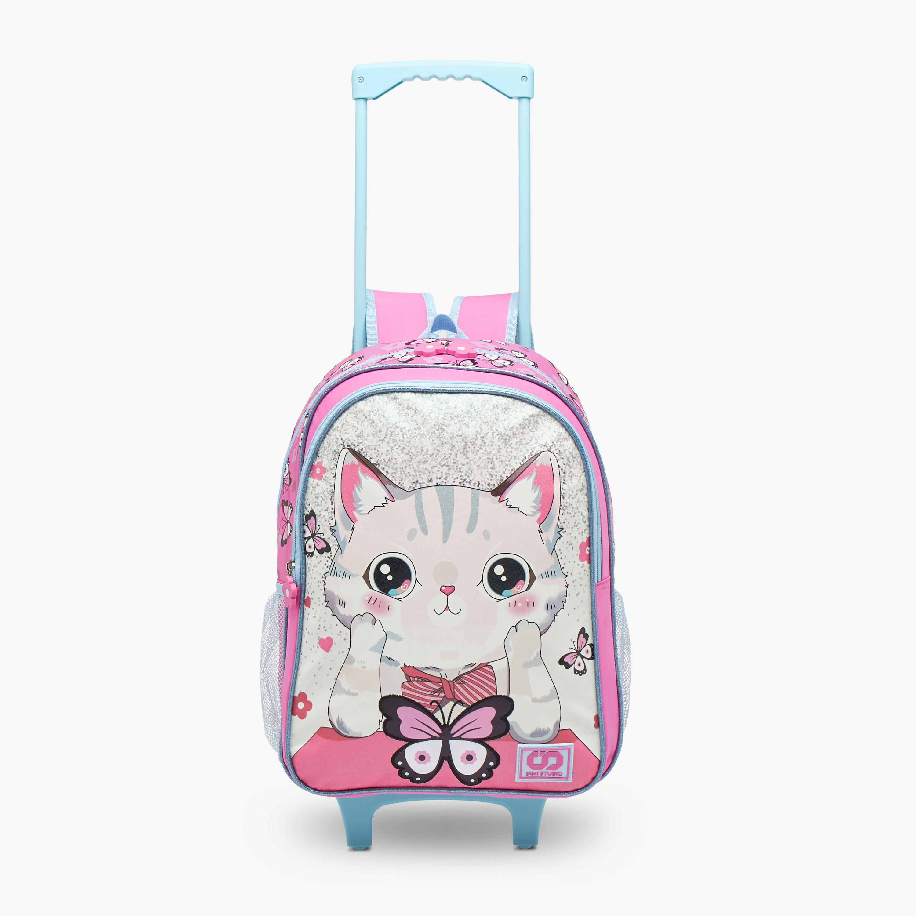 SAMI STUDIO Cats Trolley Bag for Girls 5-8 Years with Padded Shoulder Straps -school-bagsandbackpacks-trolleybags-image-8