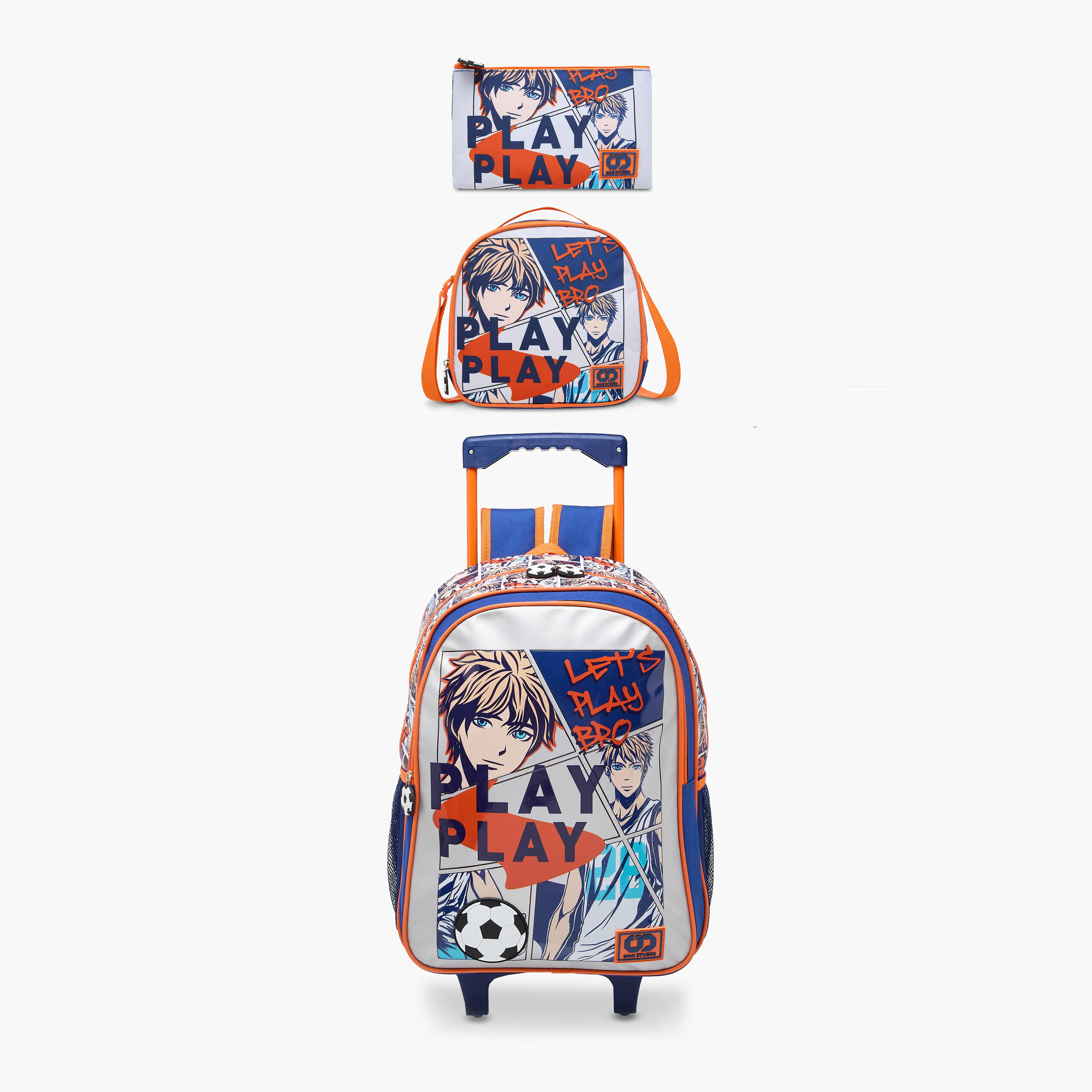SAMI STUDIO Printed 3-Piece School Trolley Bag Set for Girls 5-8 Years with Lunch Bag and Pencil Pouch -school-bagsandbackpacks-trolleybags-image-1