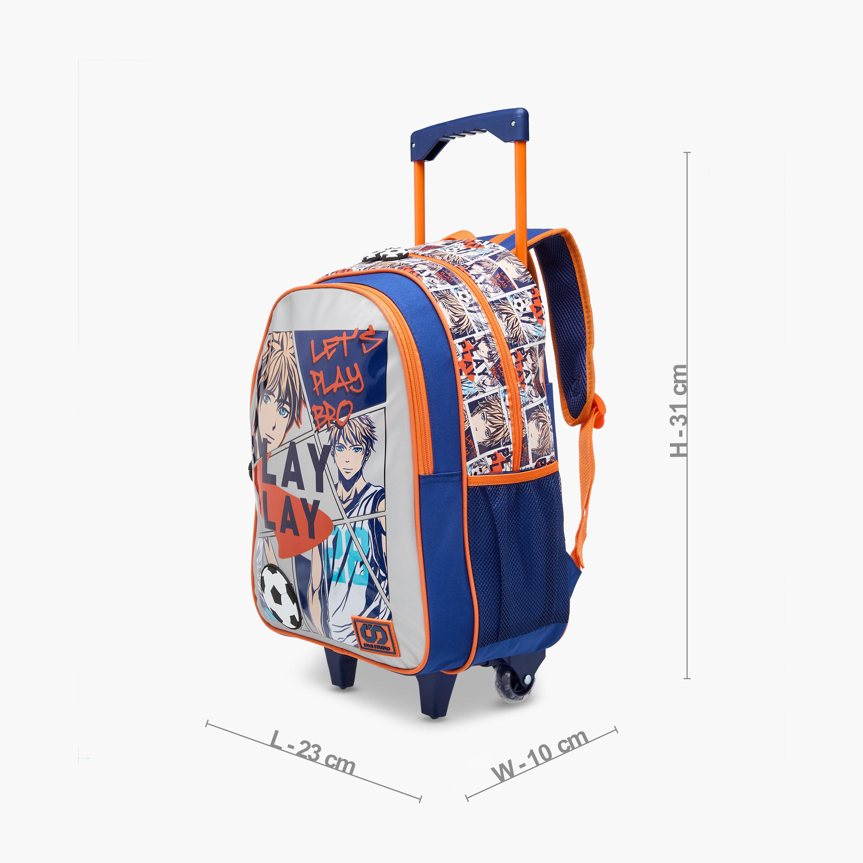 SAMI STUDIO Printed 3-Piece School Trolley Bag Set for Girls 5-8 Years with Lunch Bag and Pencil Pouch -school-bagsandbackpacks-trolleybags-image-3