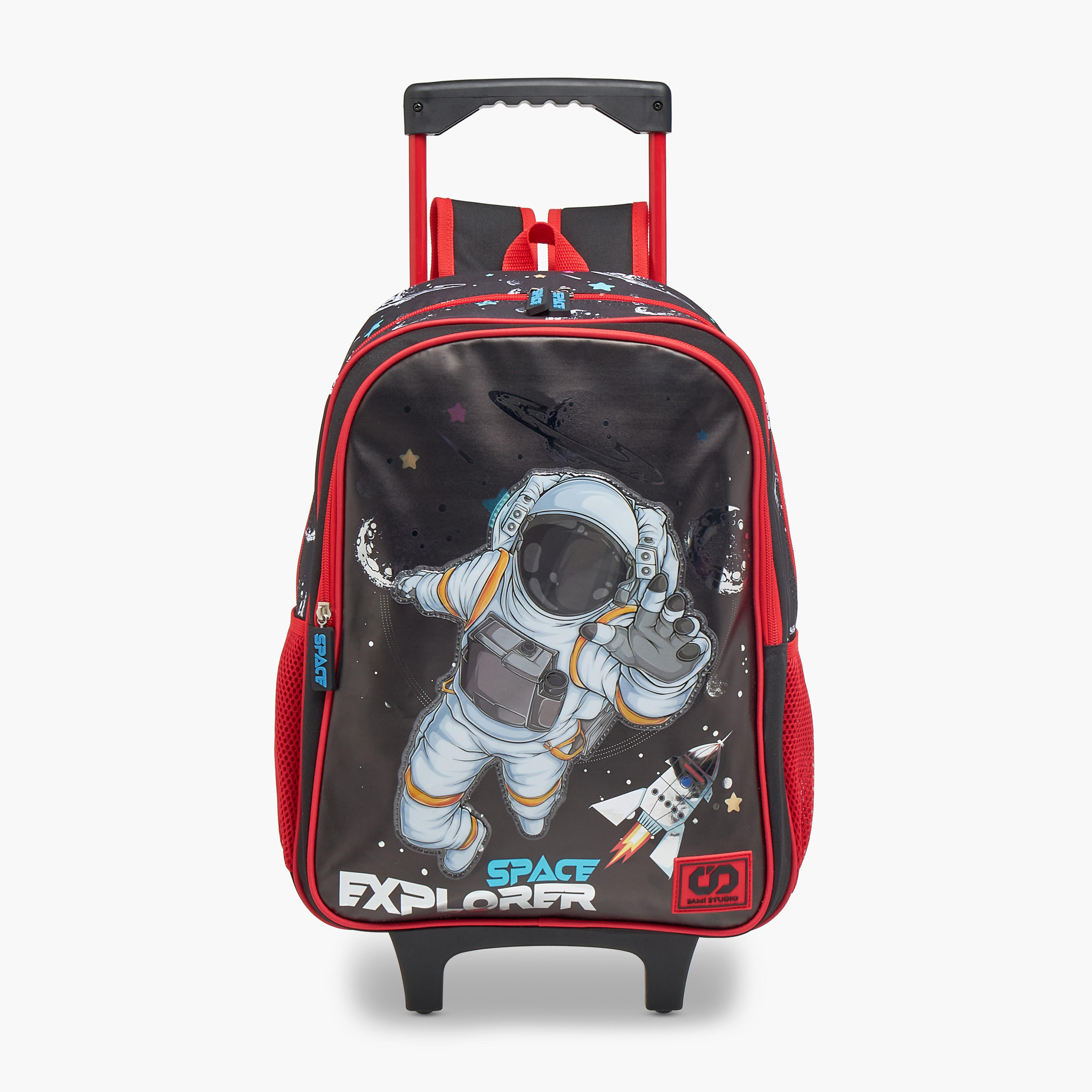 SAMI STUDIO Space 3-Piece School Trolley Bag Set for Kids 5-8 Years with Lunch Bag and Pencil Pouch -school-bagsandbackpacks-trolleybags-image-2