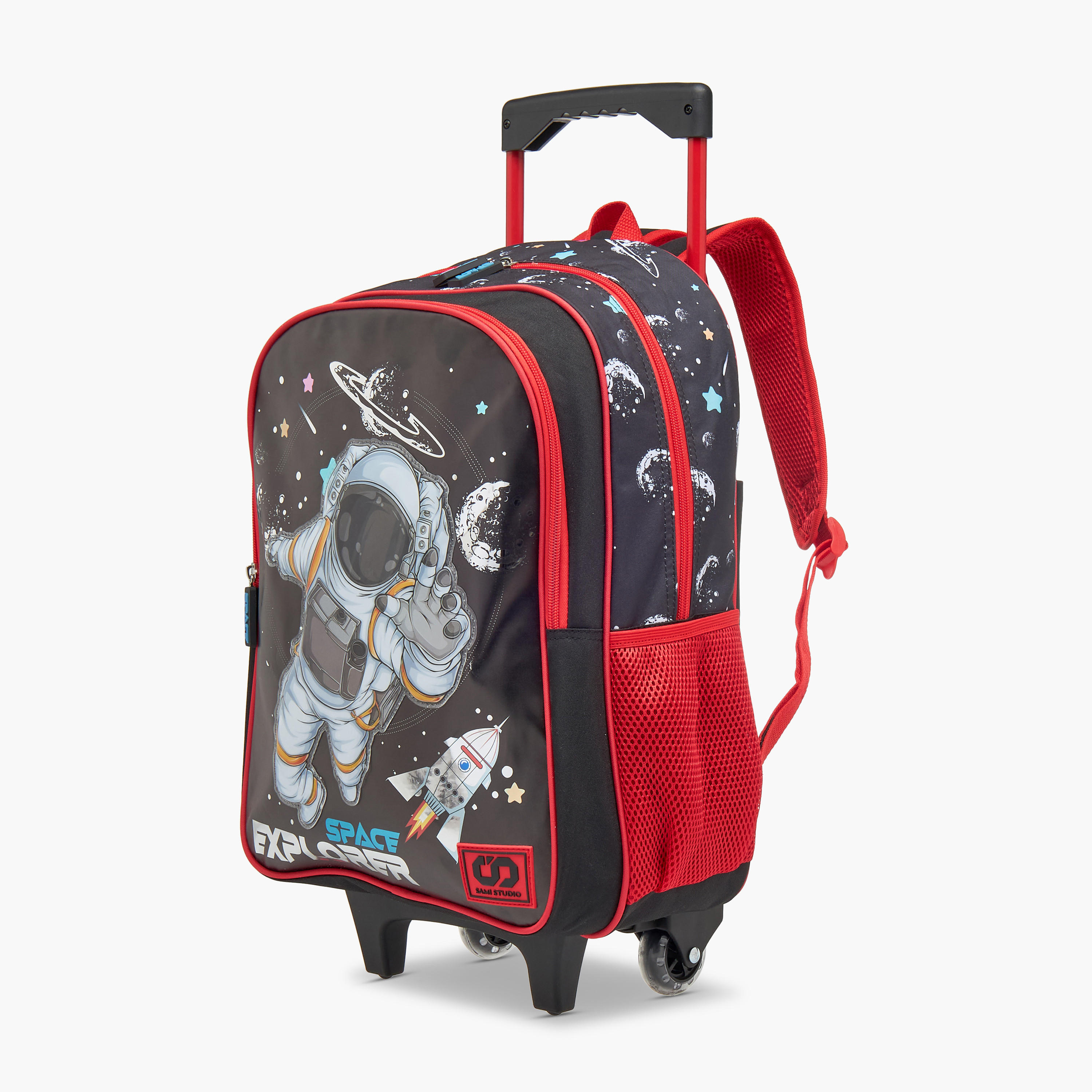 SAMI STUDIO Space 3-Piece School Trolley Bag Set for Kids 5-8 Years with Lunch Bag and Pencil Pouch -school-bagsandbackpacks-trolleybags-image-4