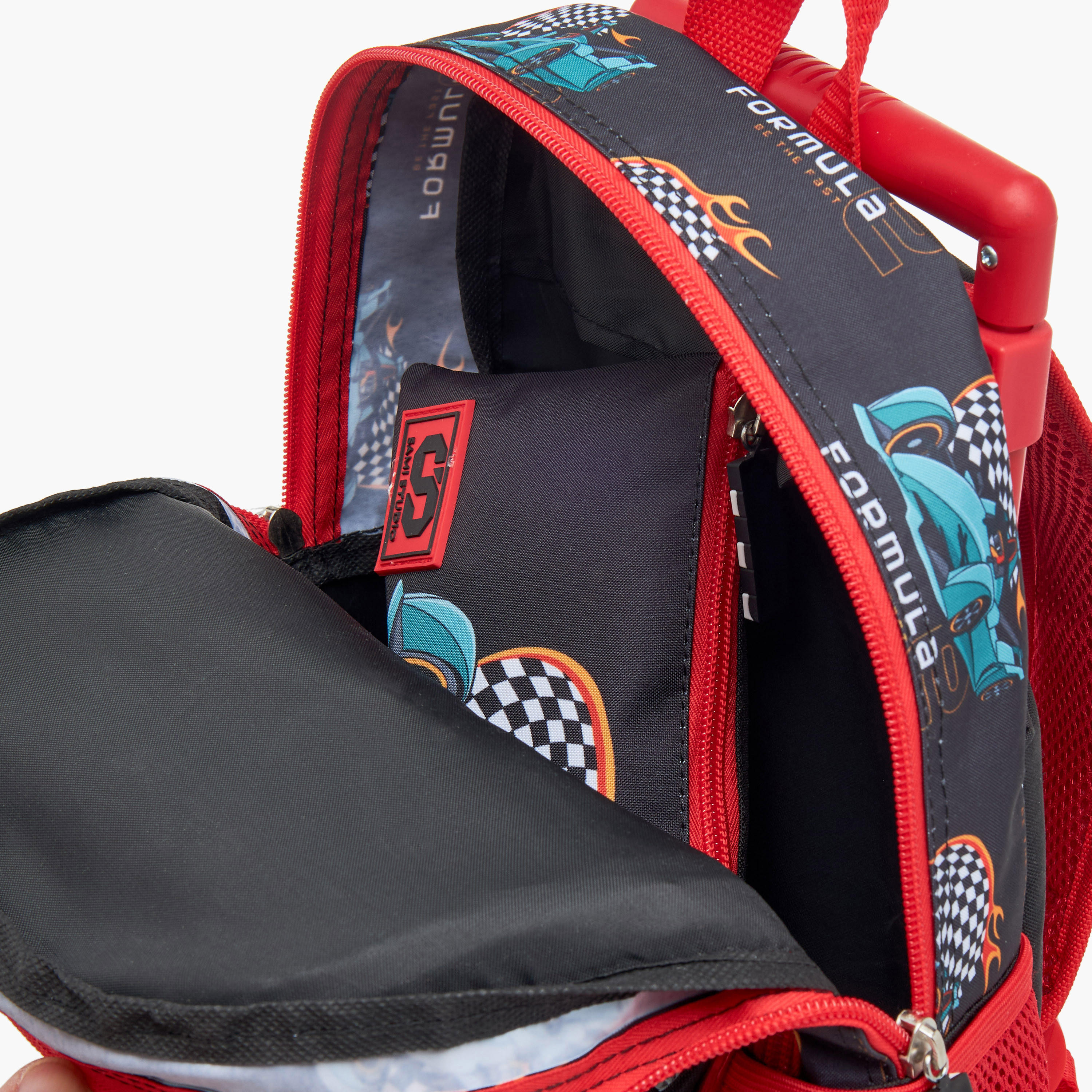 SAMI STUDIO Cars 3-Piece School Trolley Bag Set for Boys 2-5 Years with Lunch Bag and Pencil Pouch -school-bagsandbackpacks-trolleybags-image-14