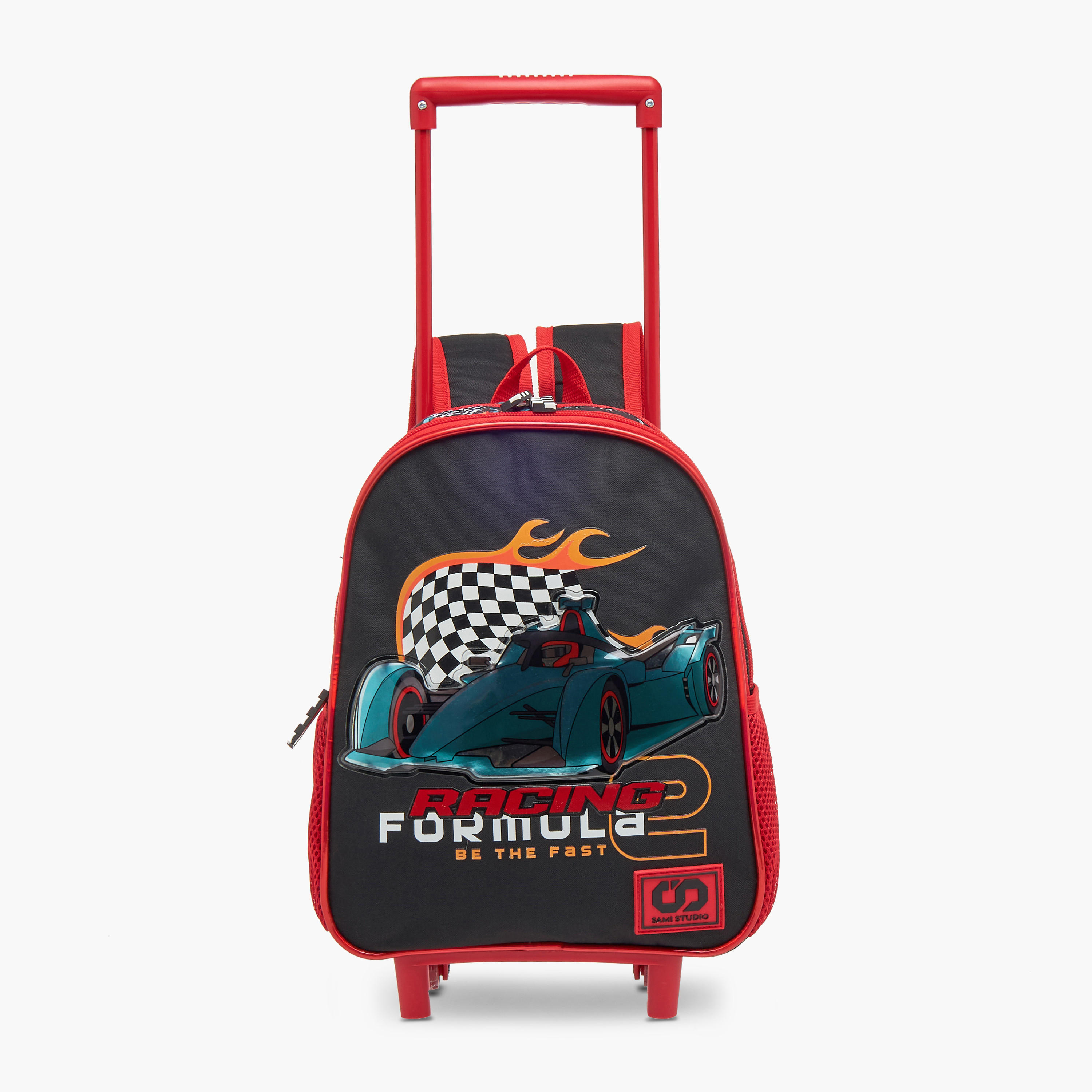 SAMI STUDIO Cars 3-Piece School Trolley Bag Set for Boys 2-5 Years with Lunch Bag and Pencil Pouch -school-bagsandbackpacks-trolleybags-image-8