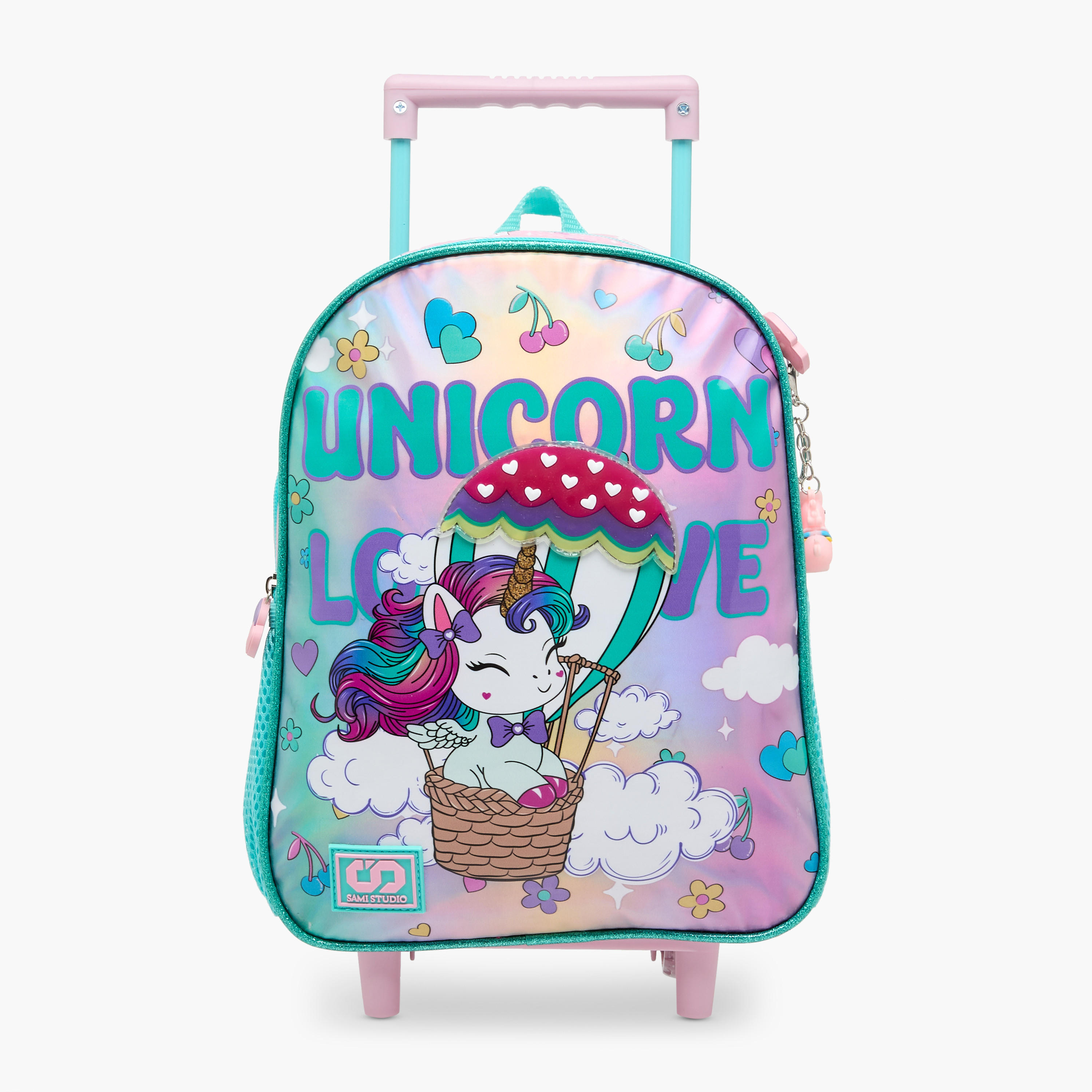 SAMI STUDIO Unicorn Trolley Bag for Girls 2-5 Years with Padded Shoulder Straps -school-bagsandbackpacks-trolleybags-image-1