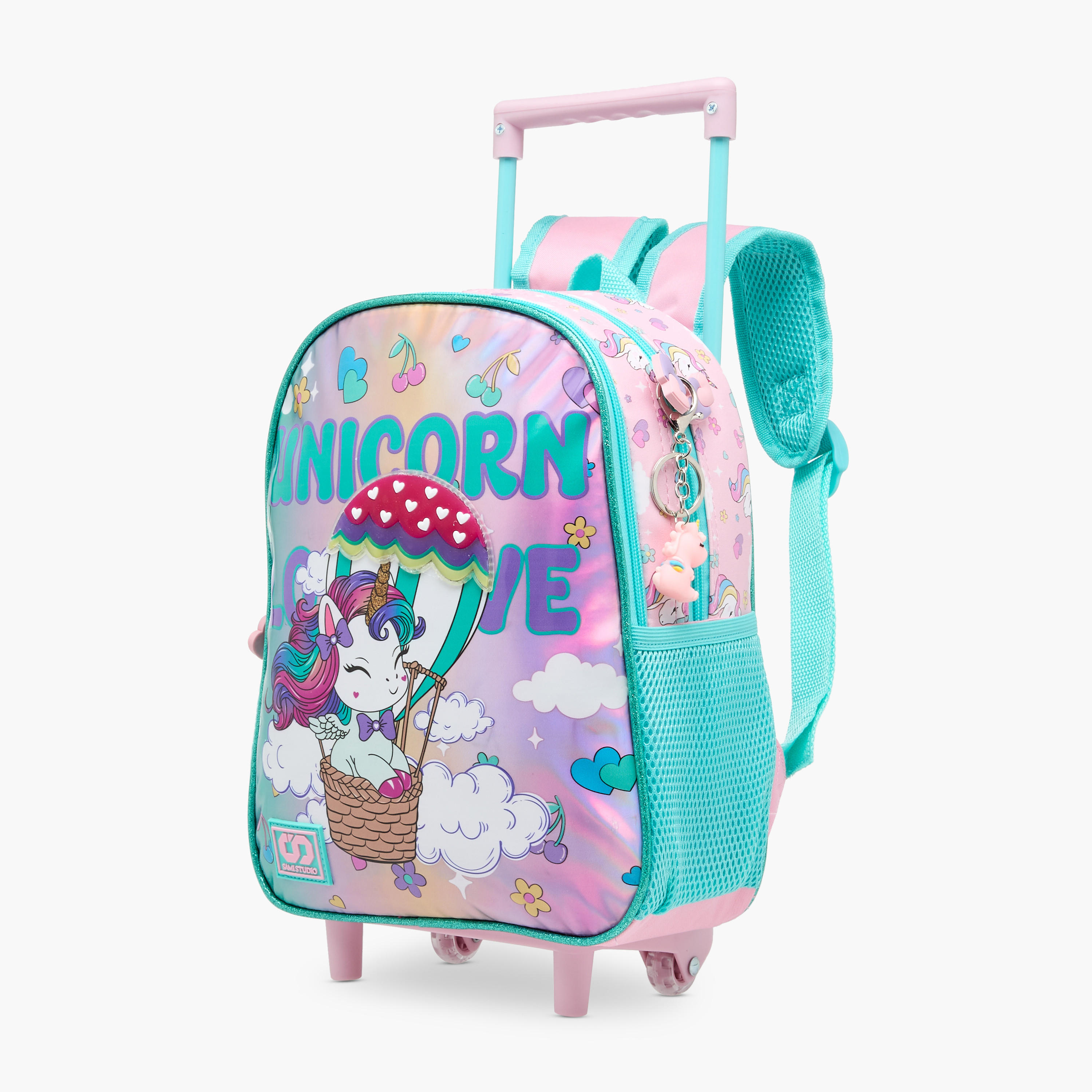 SAMI STUDIO Unicorn Trolley Bag for Girls 2-5 Years with Padded Shoulder Straps -school-bagsandbackpacks-trolleybags-image-3