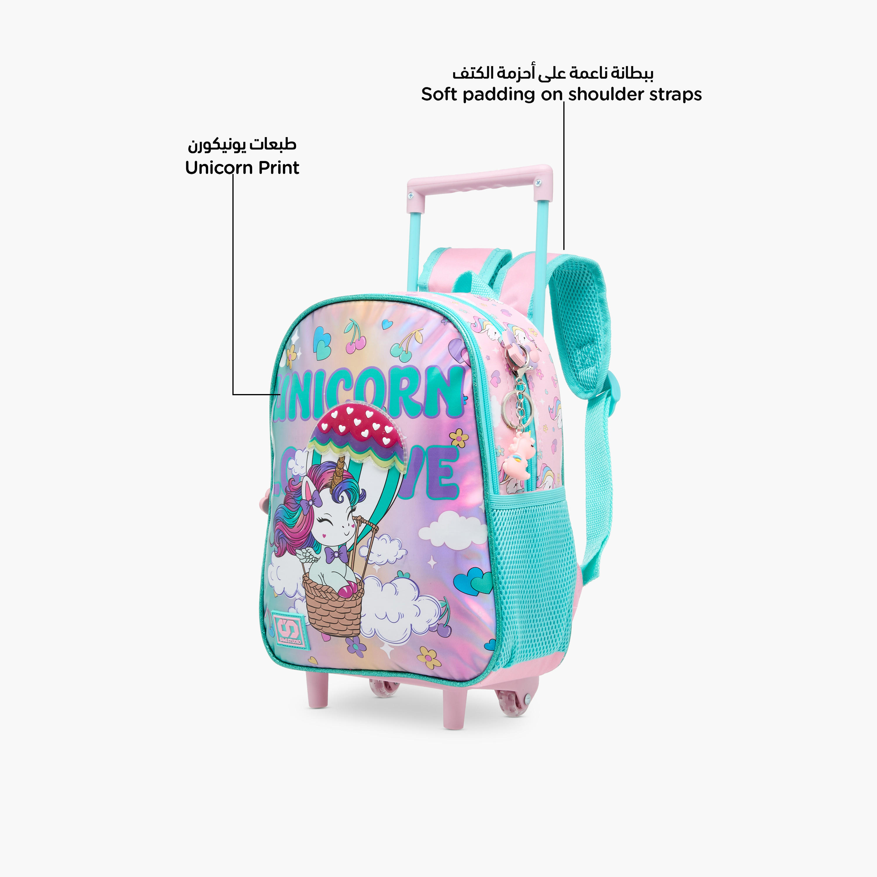 SAMI STUDIO Unicorn Trolley Bag for Girls 2-5 Years with Padded Shoulder Straps -school-bagsandbackpacks-trolleybags-image-6
