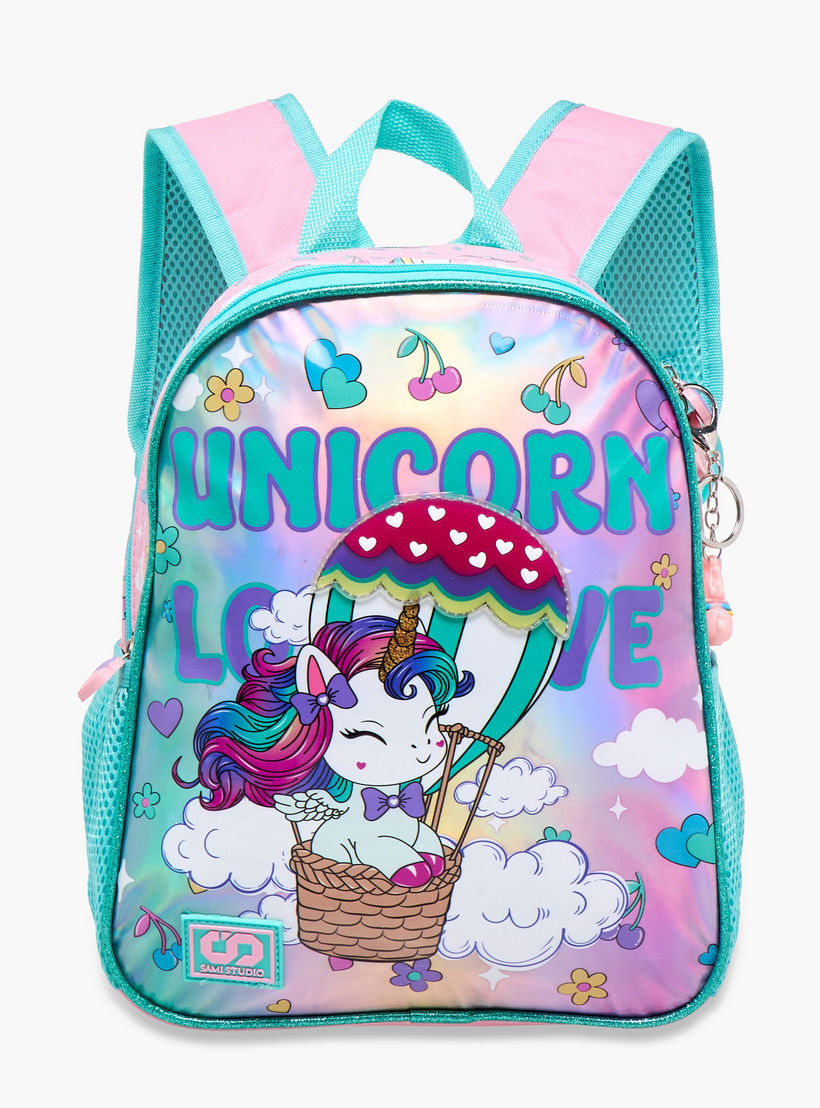 SAMI STUDIO Unicorn Print 12-inch Backpack with Adjustable Straps - 48x40x26 cms-school-bagsandbackpacks-backpacks-image-1
