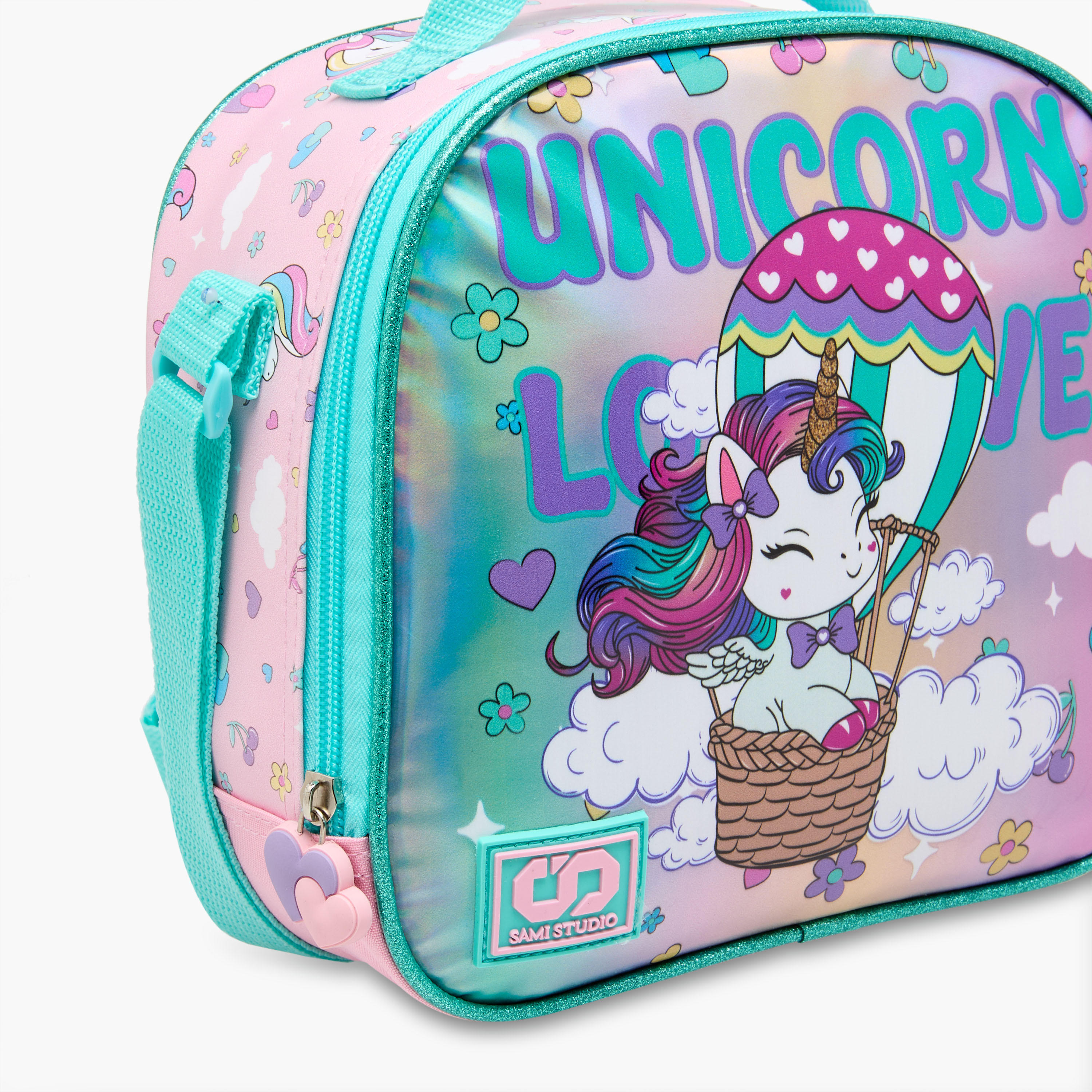 SAMI STUDIO Unicorn Print Lunch Bag with Adjustable Strap and Zip Closure-school-lunchessentials-lunchbags-image-5