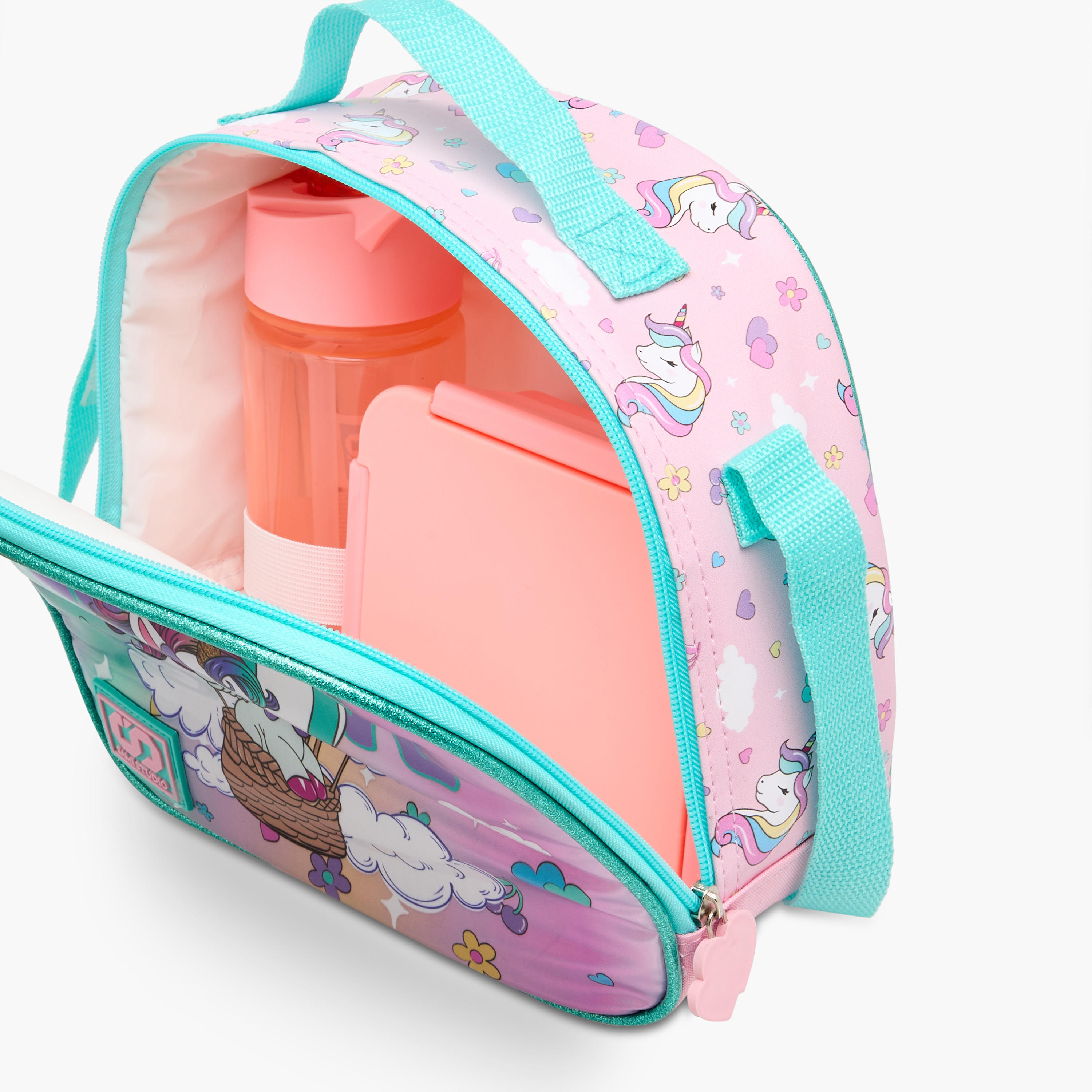 شنطة غداء بطبعات يونيكورن وحزام قابل للتعديل وسحاب إغلاق من سامي ستوديو-school-lunchessentials-lunchbags-image-8