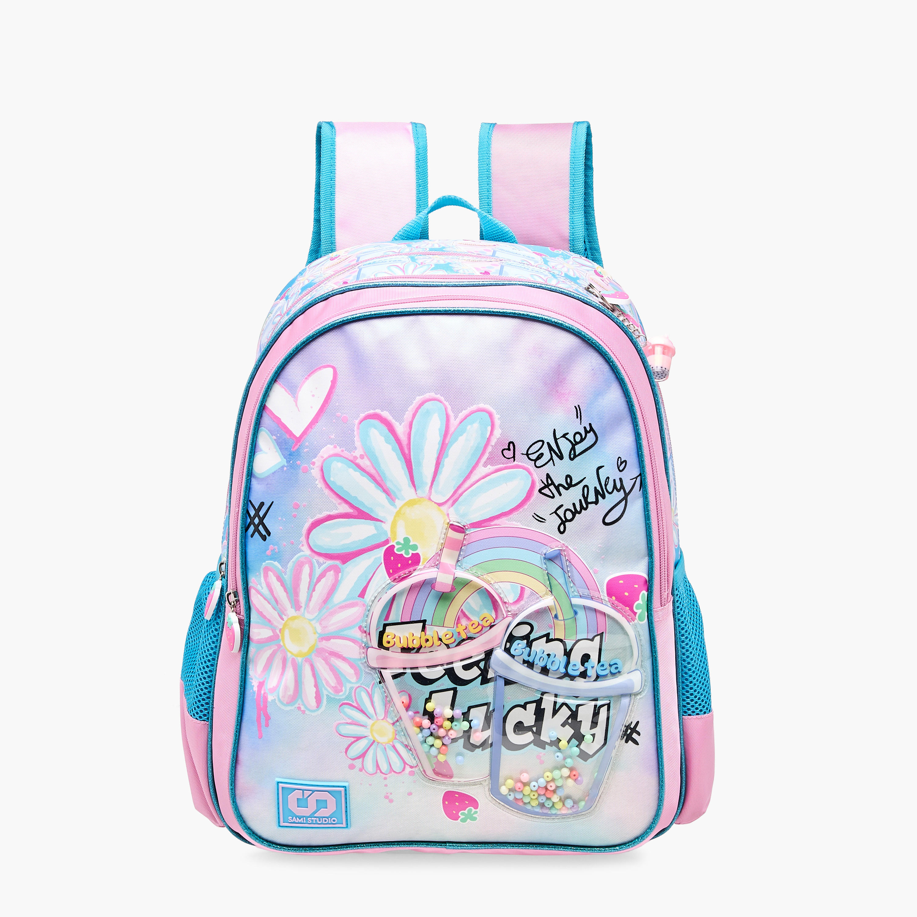 SAMI STUDIO Floral Print 16-inch Backpack with Adjustable Shoulder Straps - 33x14x45 cms-school-bagsandbackpacks-backpacks-image-1