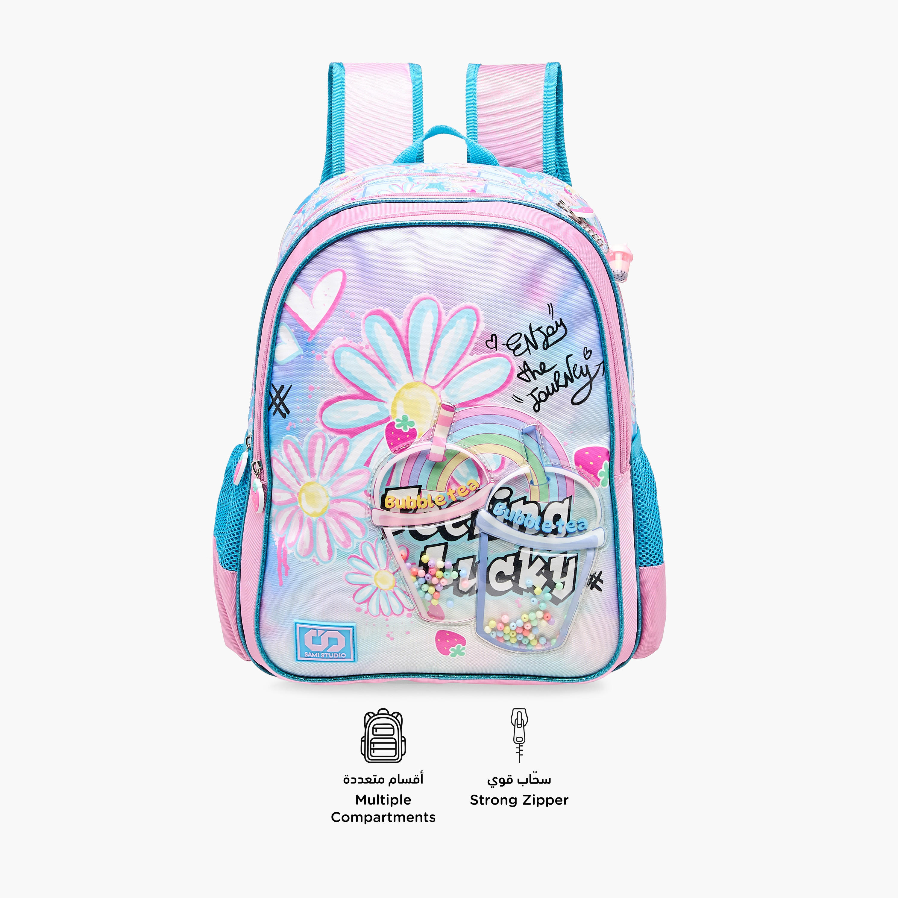SAMI STUDIO Floral Print 16-inch Backpack with Adjustable Shoulder Straps - 33x14x45 cms-school-bagsandbackpacks-backpacks-image-4