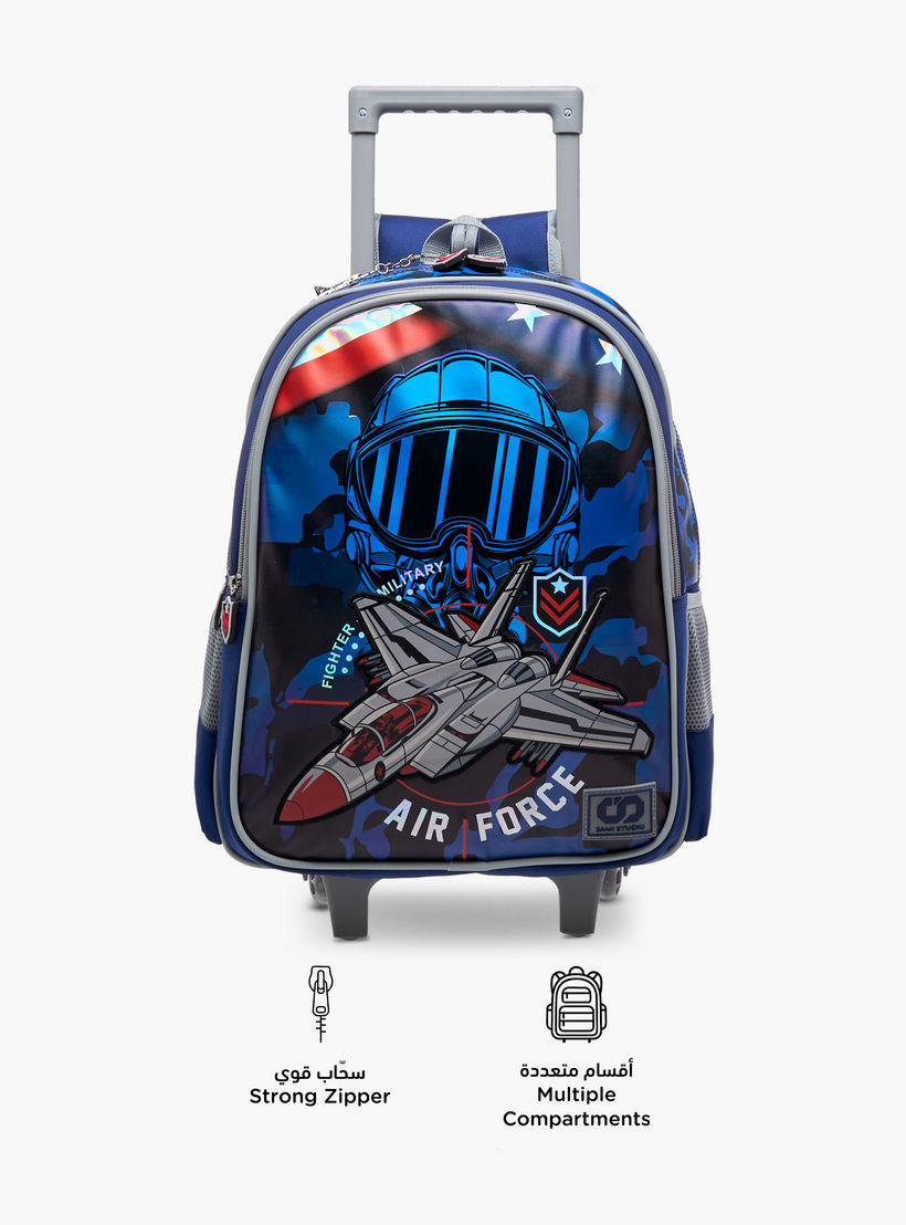 SAMI STUDIO Space Trolley Bag for Girls 5-8 Years with Padded Shoulder Straps -school-bagsandbackpacks-trolleybags-image-4