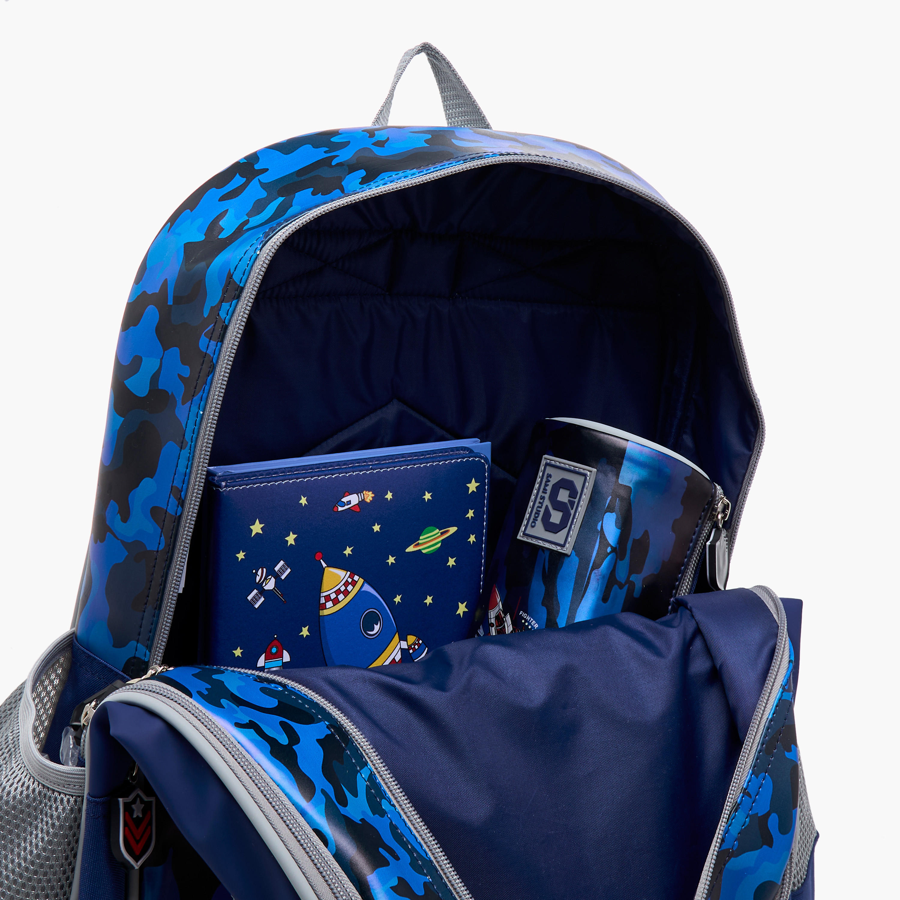 SAMI STUDIO Aviation Print 16-inch Backpack with Adjustable Straps and Zip Closure - 33x14x45 cms-school-bagsandbackpacks-backpacks-image-10