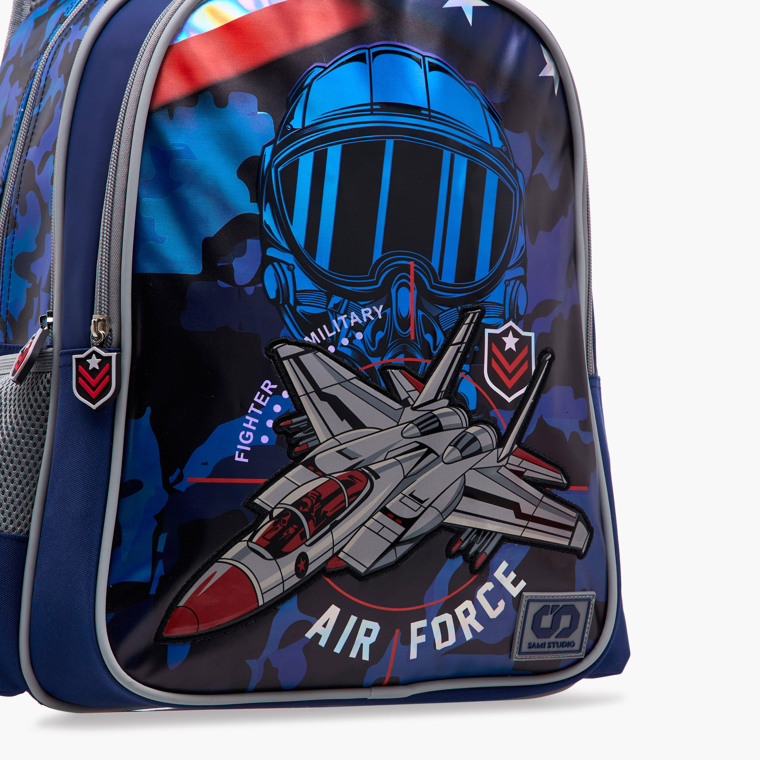 SAMI STUDIO Aviation Print 16-inch Backpack with Adjustable Straps and Zip Closure - 33x14x45 cms-school-bagsandbackpacks-backpacks-image-8