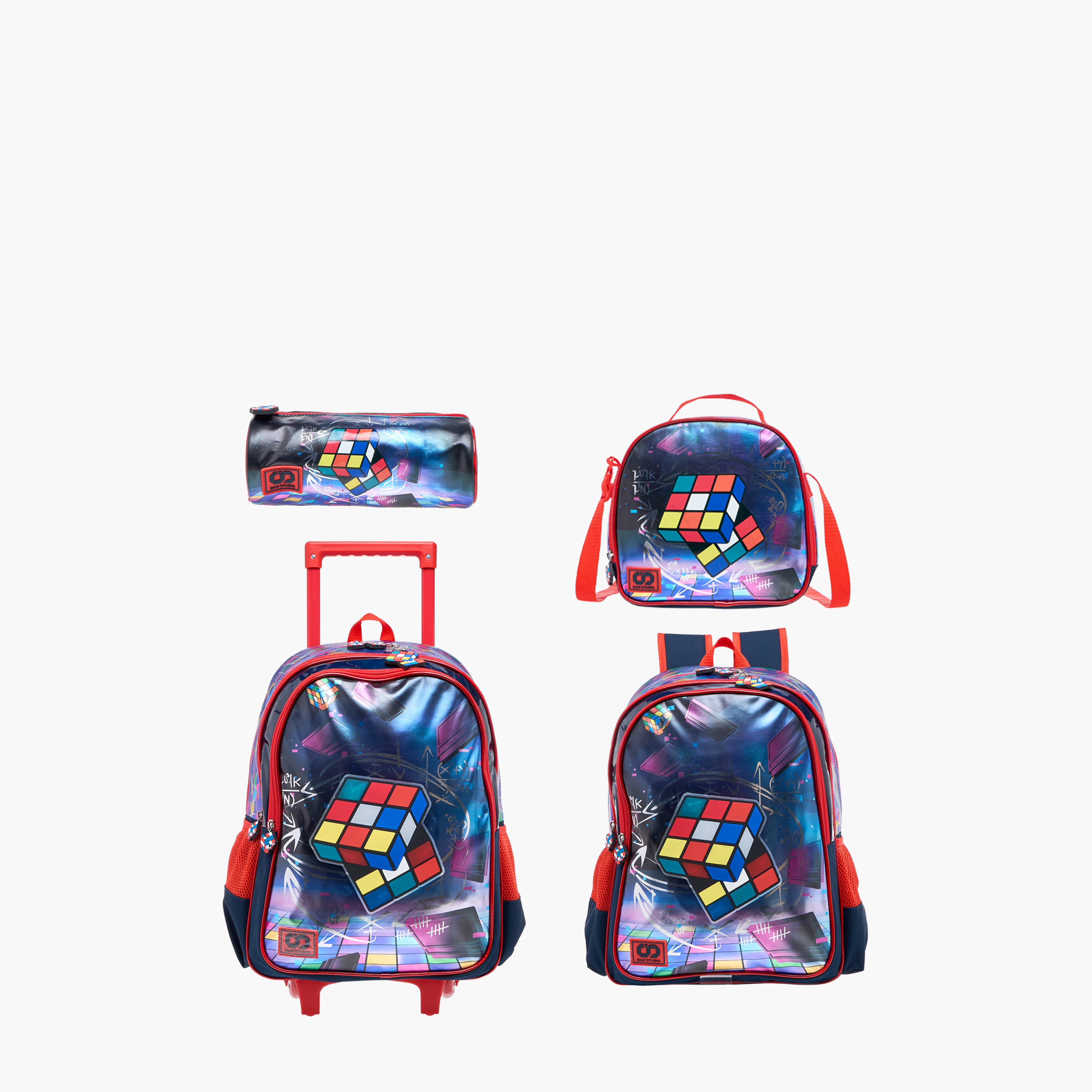 شنطة ترولي للأولاد 8-13 سنة بأحزمة كتف مبطّنة وتصميم ألعاب من سامي ستوديو -school-bagsandbackpacks-trolleybags-image-19