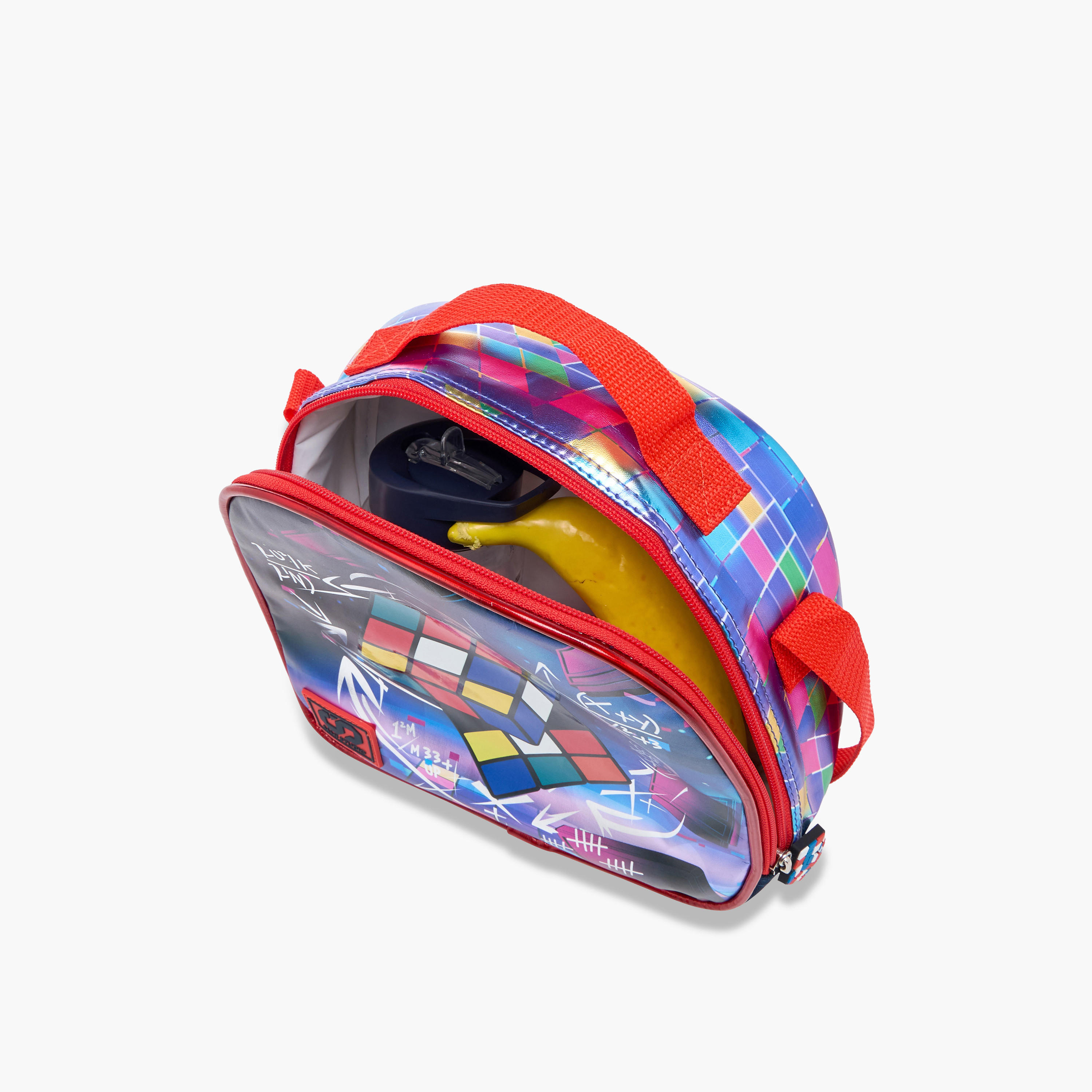 SAMI STUDIO Rubik's Cube Print Lunch Bag with Adjustable Strap and Zip Closure-school-lunchessentials-lunchbags-image-7