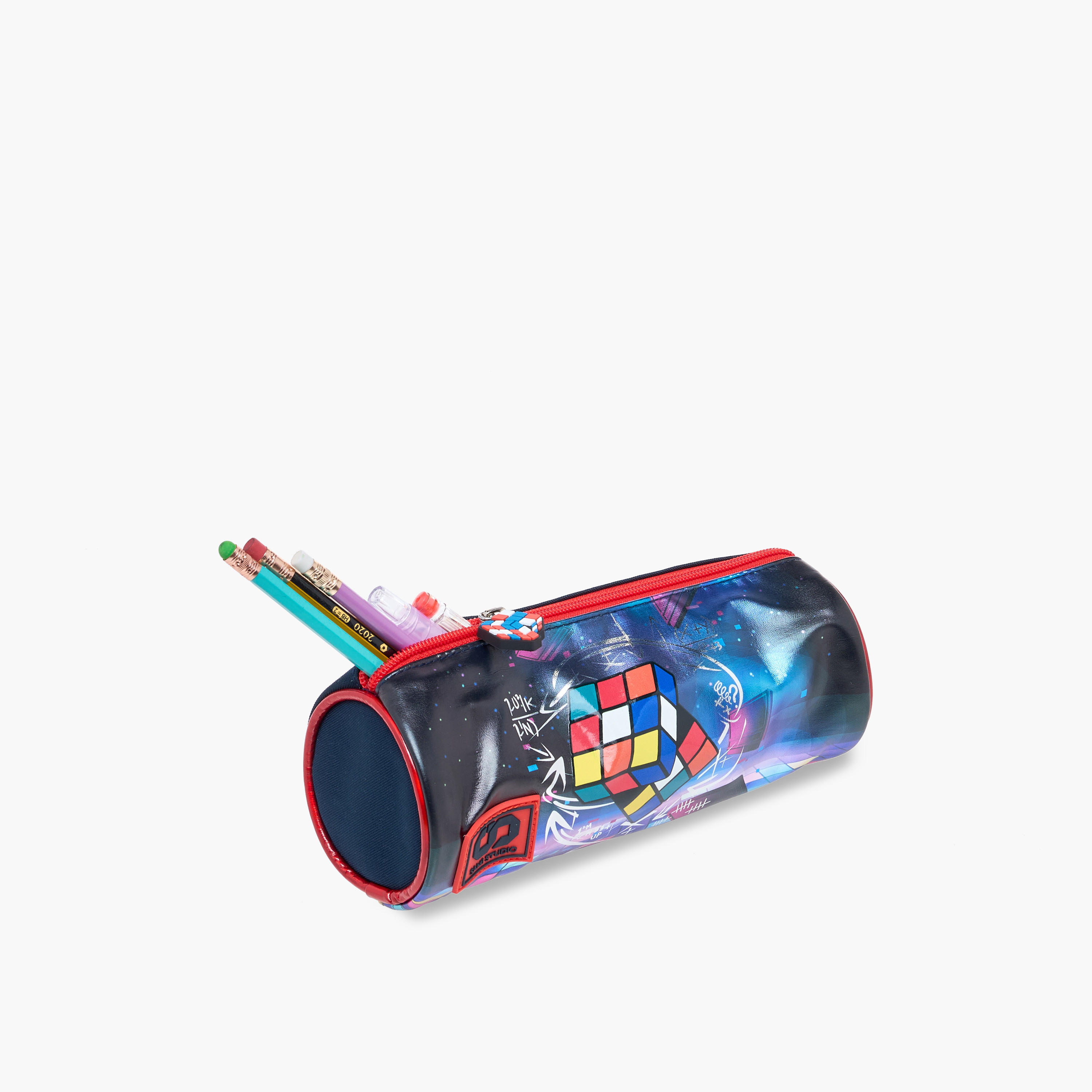 SAMI STUDIO Rubik's Cube Print Pencil Pouch with Zip Closure-school-stationery-pencilcases-image-5