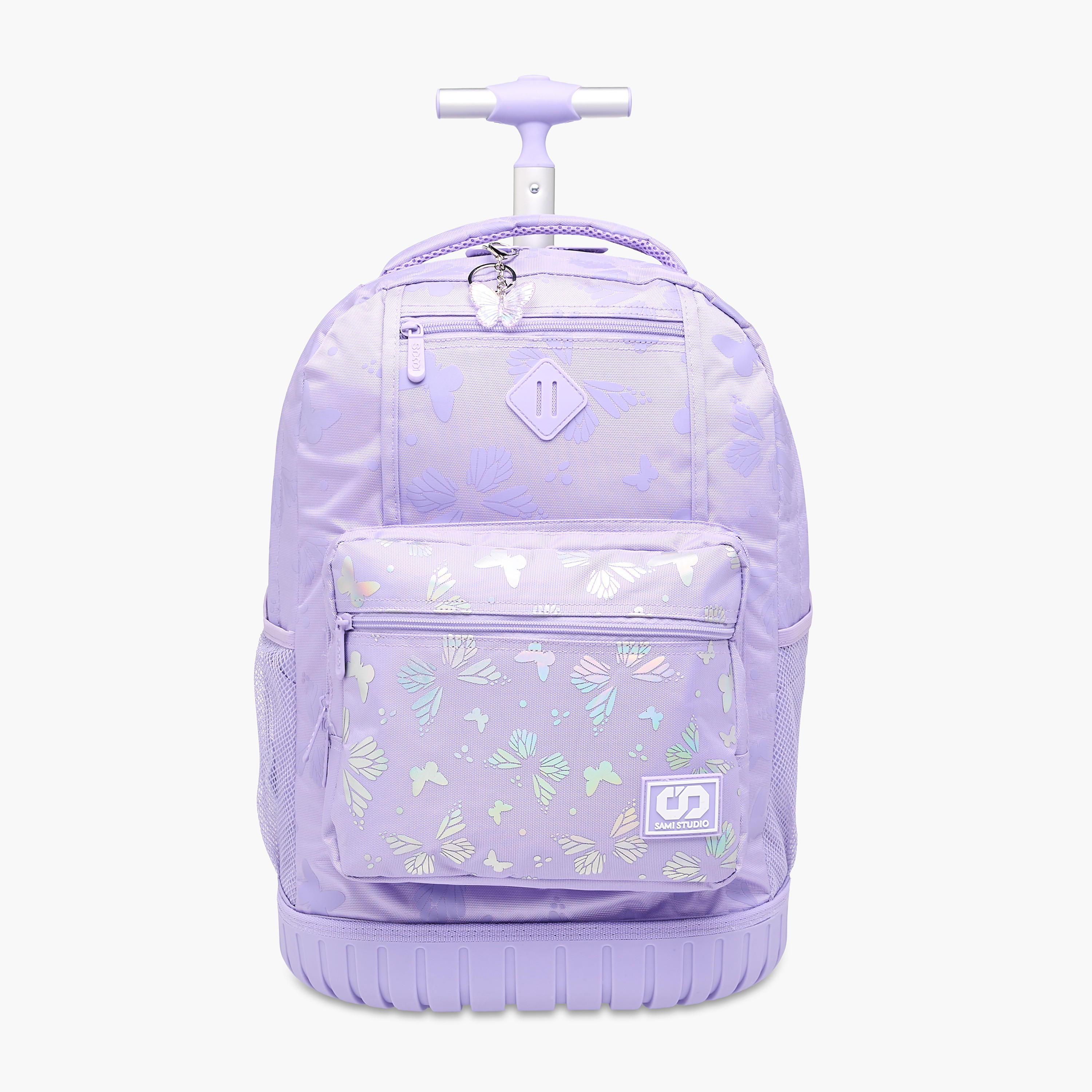 SAMI STUDIO Butterfly Trolley Bag for Girls 8-13 Years with Padded Shoulder Straps -school-bagsandbackpacks-trolleybags-image-1