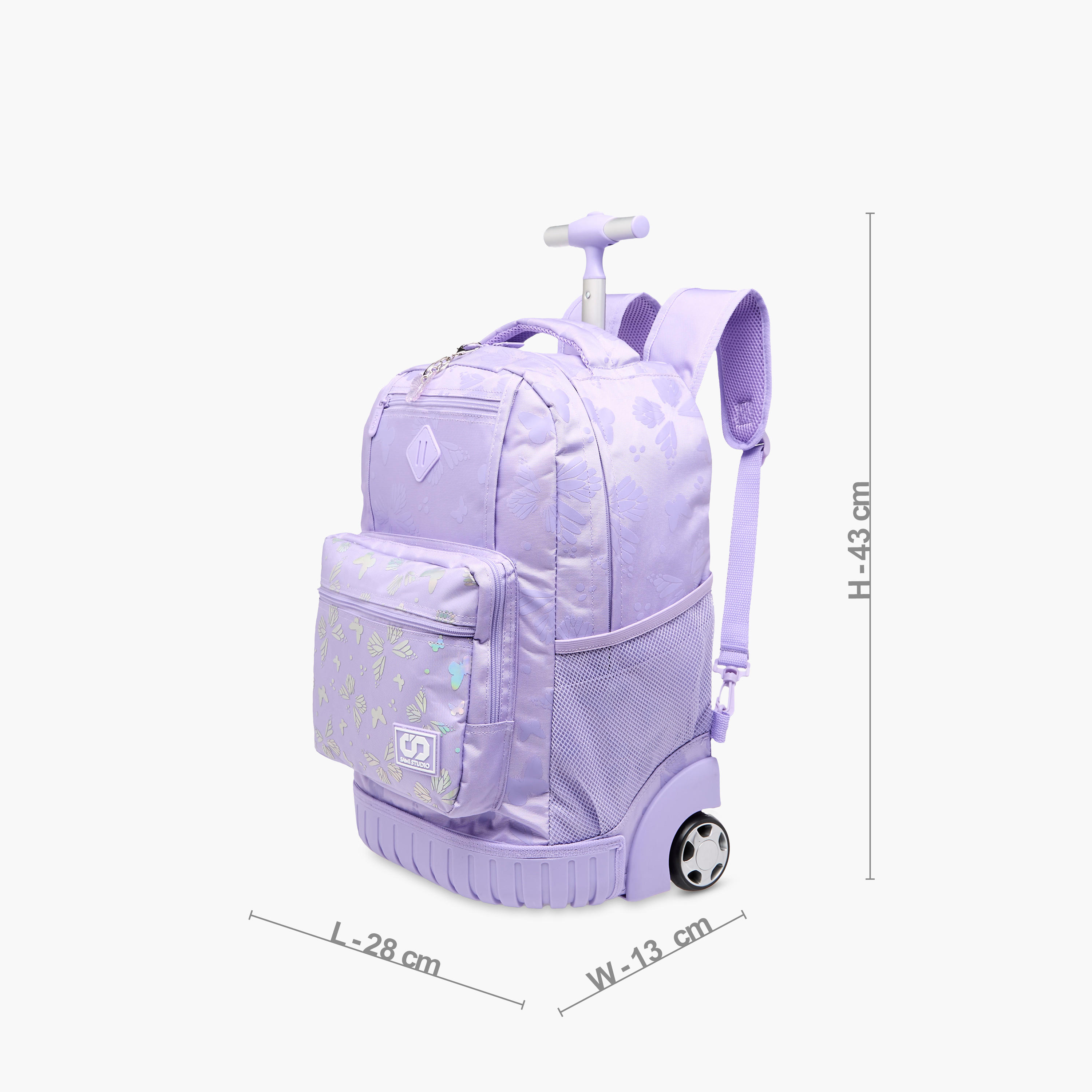 SAMI STUDIO Butterfly Trolley Bag for Girls 8-13 Years with Padded Shoulder Straps -school-bagsandbackpacks-trolleybags-image-4