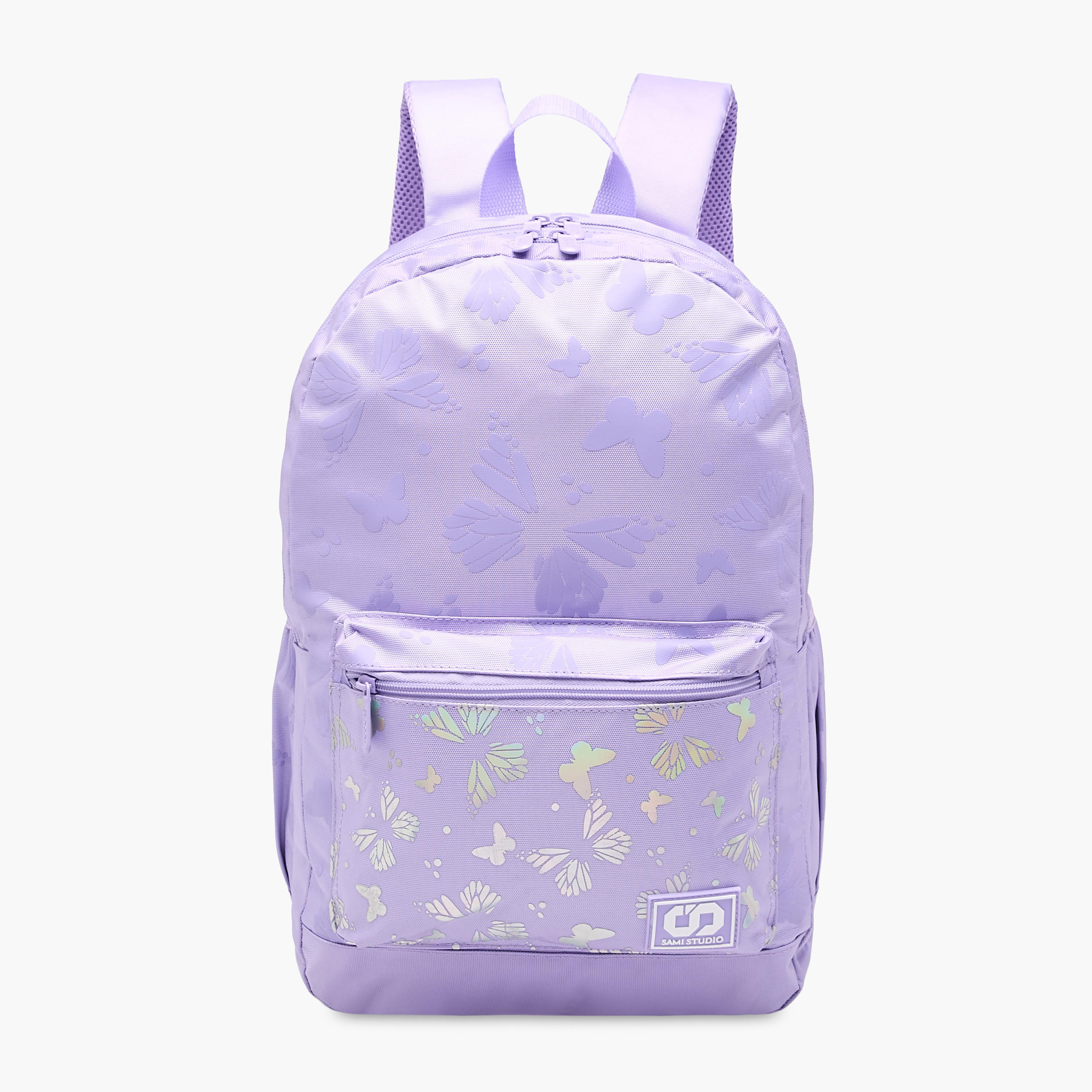 SAMI STUDIO 17-inch Butterfly Print Backpack with Adjustable Straps and Zip Closure - 43x28x13 cms-school-bagsandbackpacks-backpacks-image-1