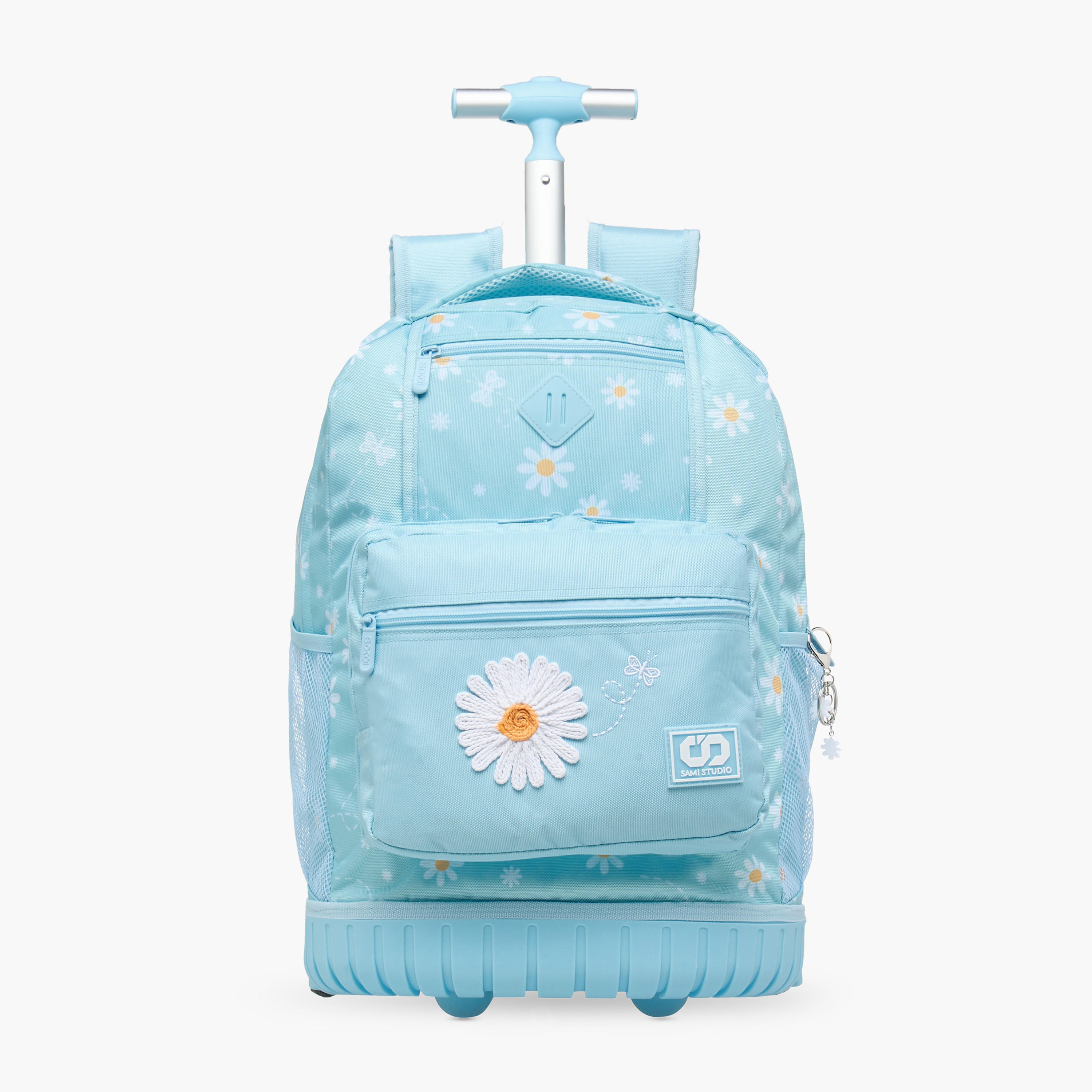SAMI STUDIO Floral Trolley Bag for Girls 8-13 Years with Padded Shoulder Straps -school-bagsandbackpacks-trolleybags-image-1